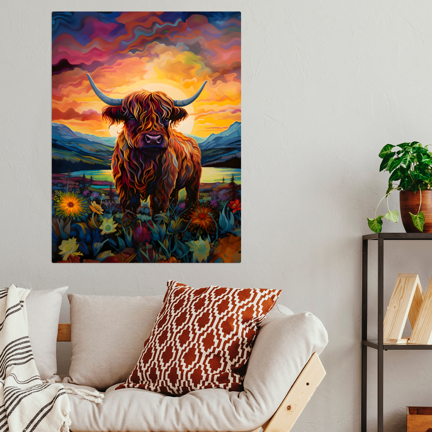 Highland Cow Premium Portrait Aluminum Prints