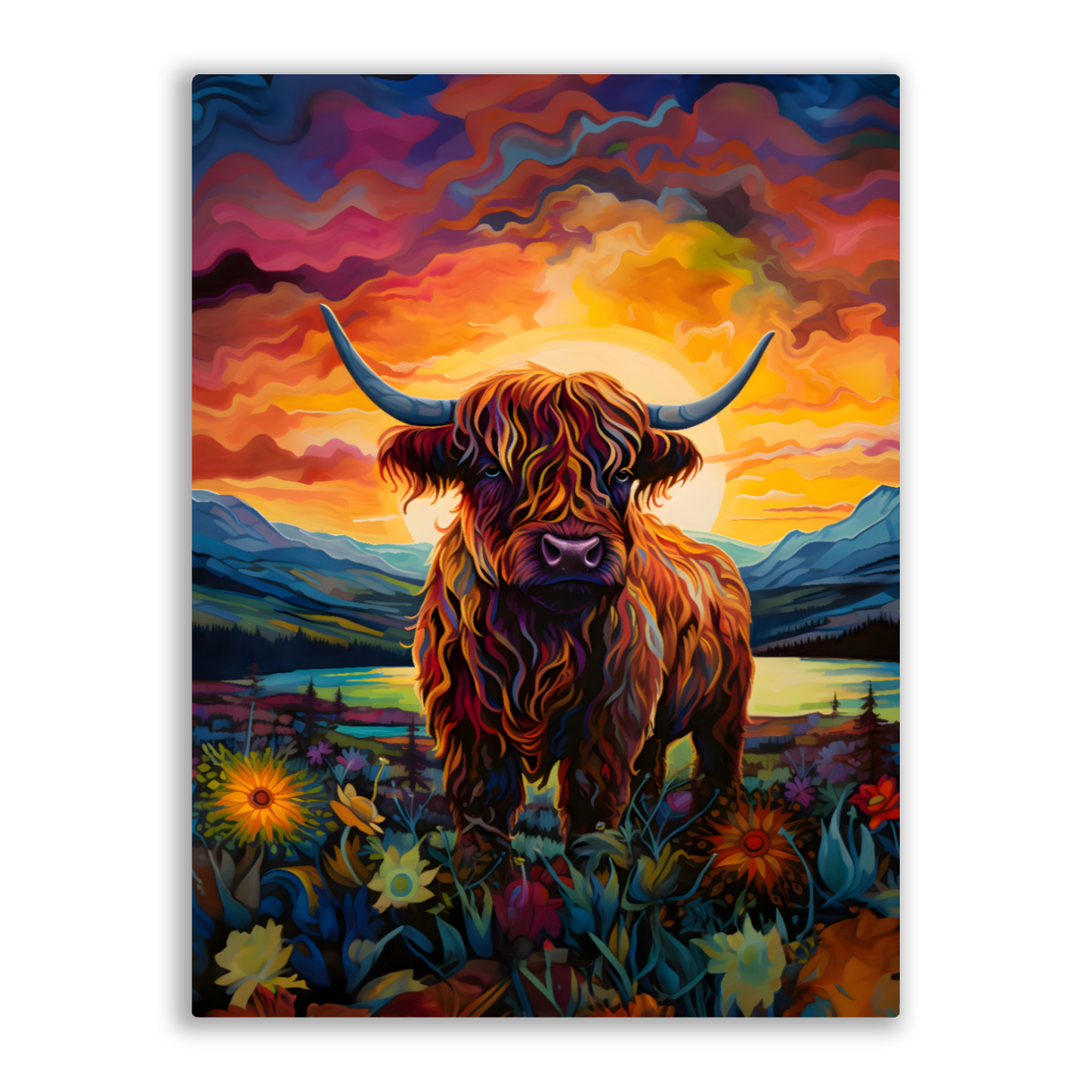 Highland Cow Premium Portrait Aluminum Prints