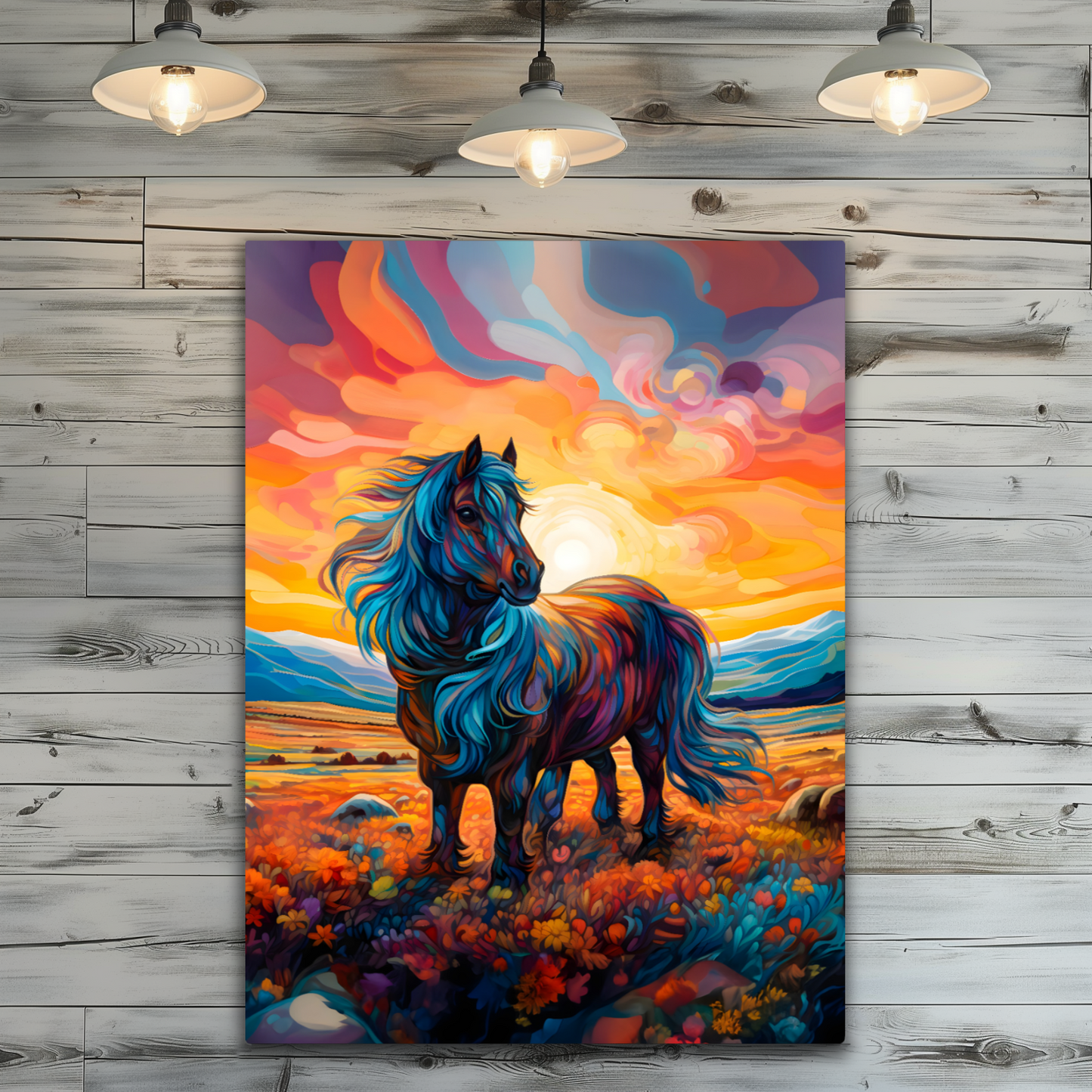 Shetland Pony Premium Portrait Aluminum Prints