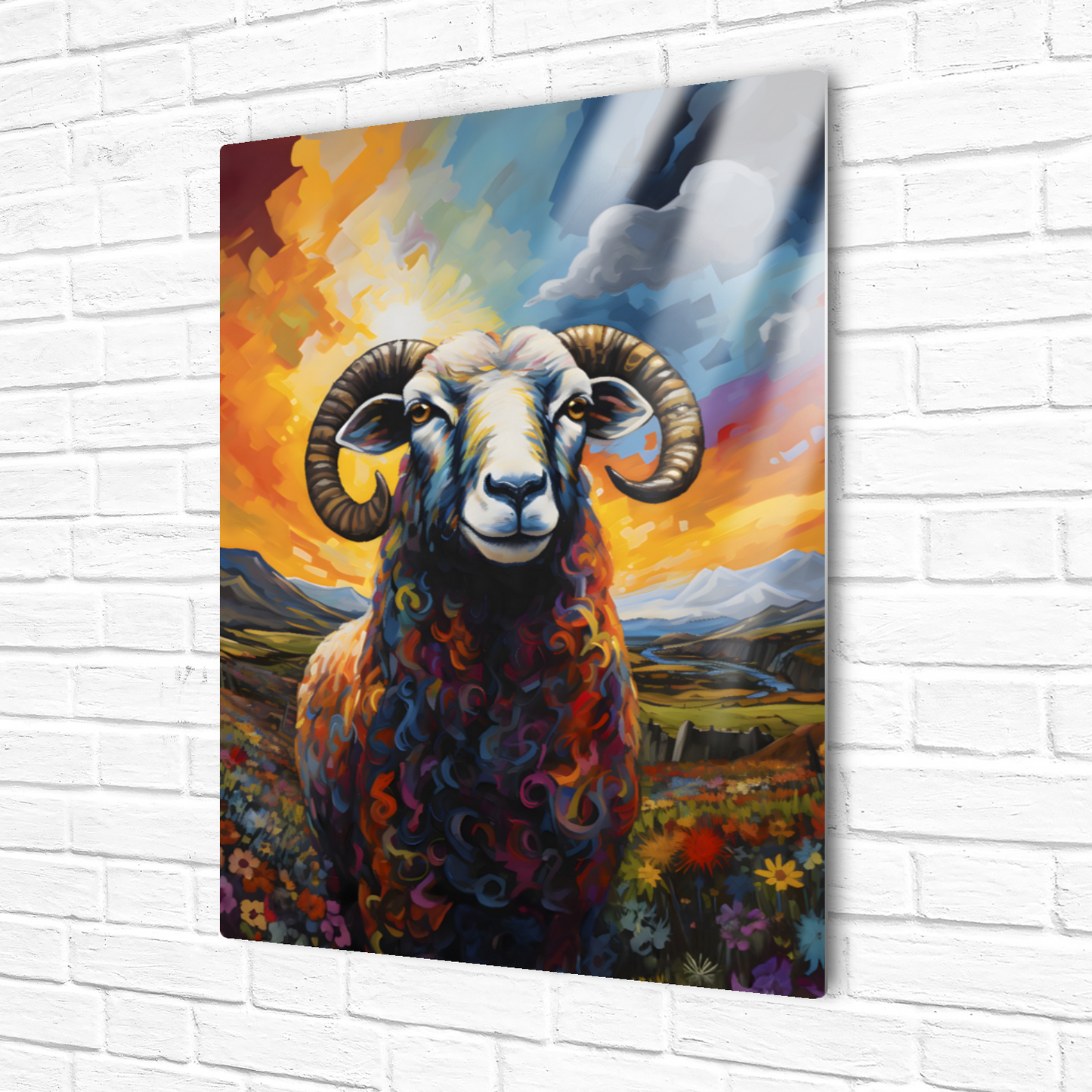 Black Face Sheep Premium Portrait Aluminum Prints