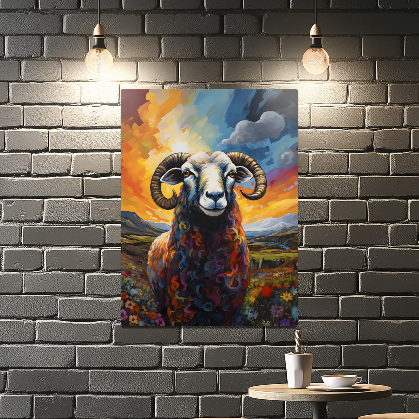 Black Face Sheep Premium Portrait Aluminum Prints