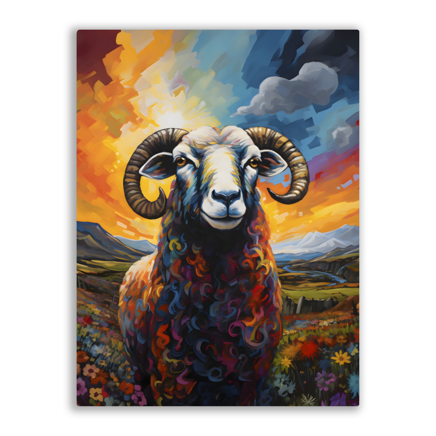 Black Face Sheep Premium Portrait Aluminum Prints