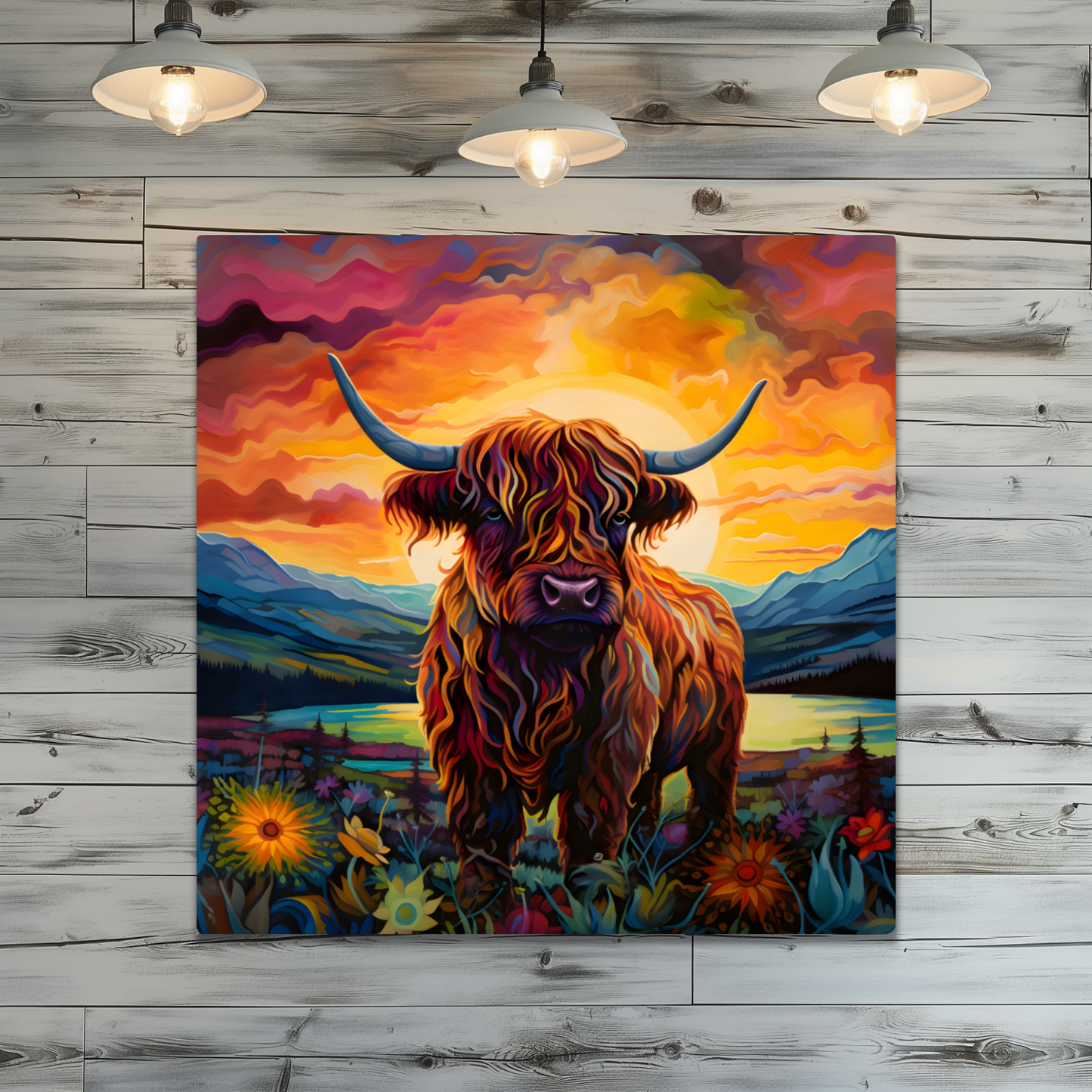 Highland Cow Premium Square Aluminum Prints