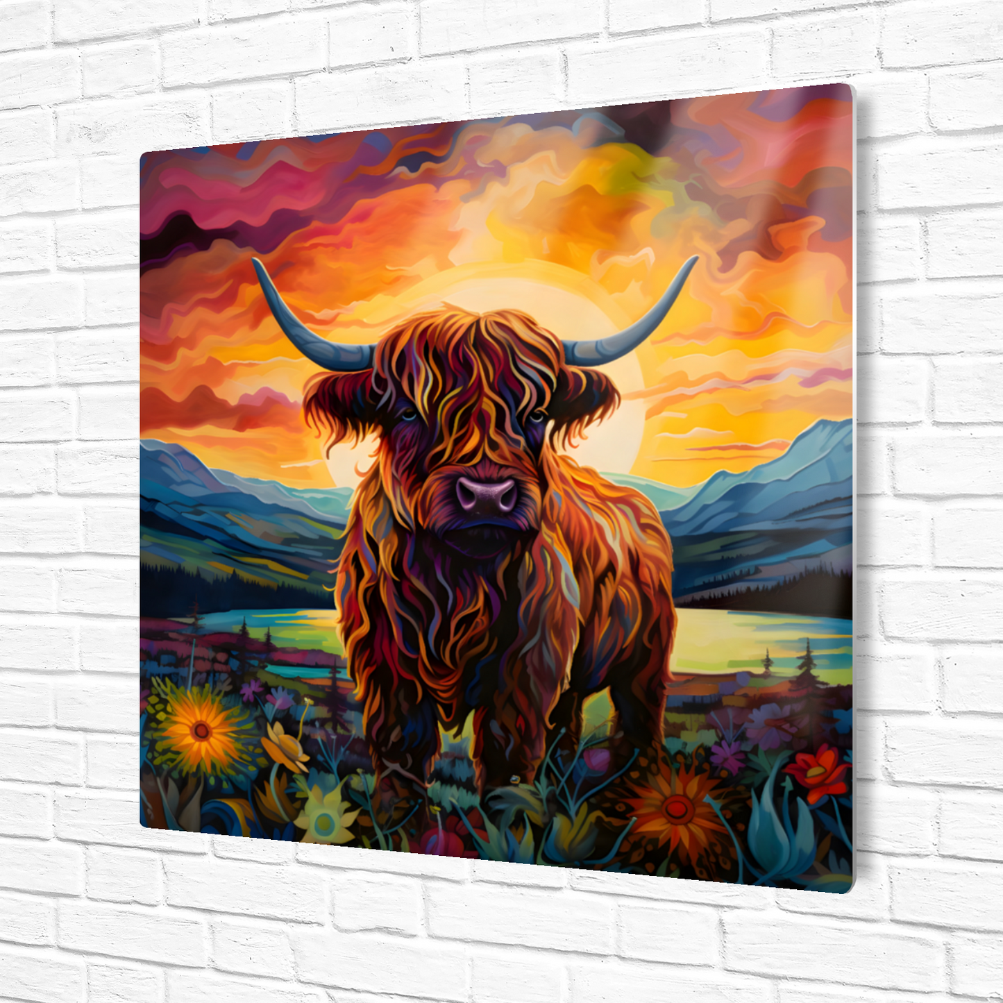 Highland Cow Premium Square Aluminum Prints