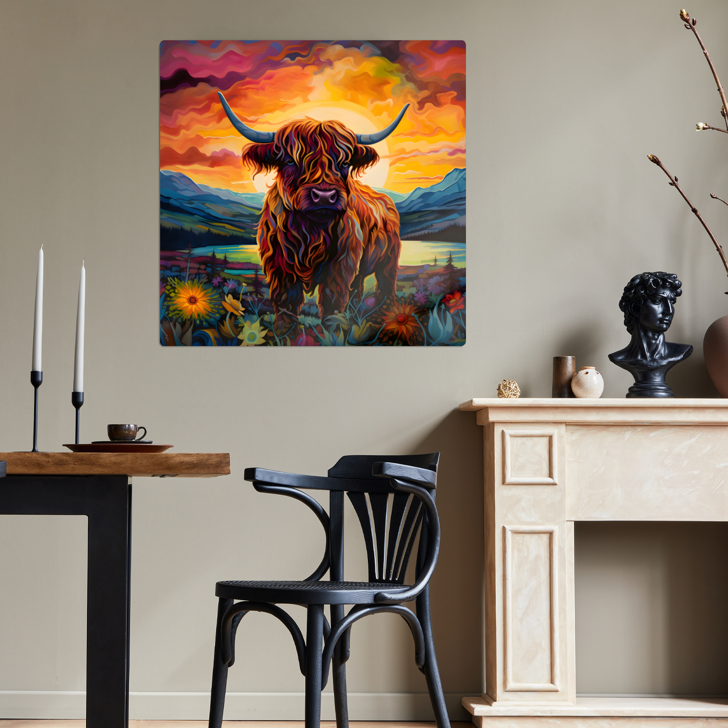 Highland Cow Premium Square Aluminum Prints