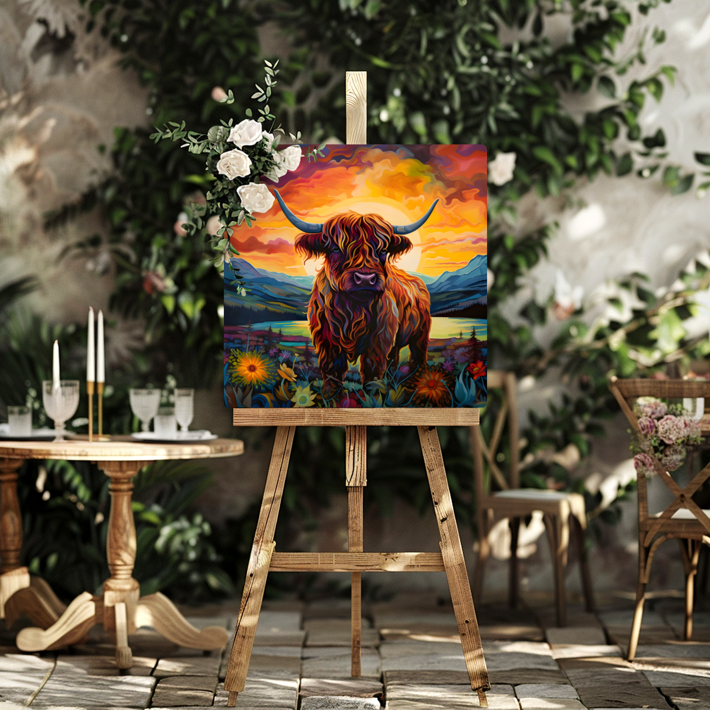 Highland Cow Premium Square Aluminum Prints