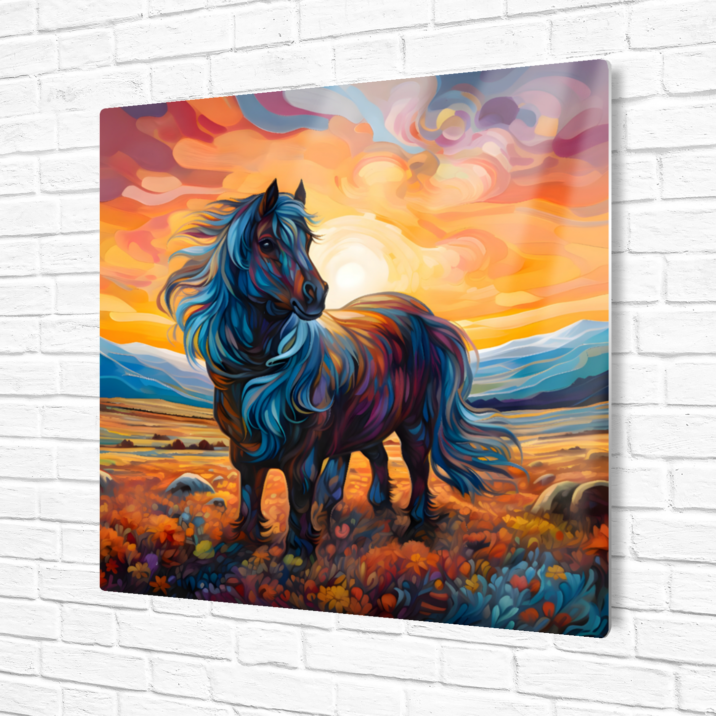 Shetland Pony Premium Square Aluminum Prints