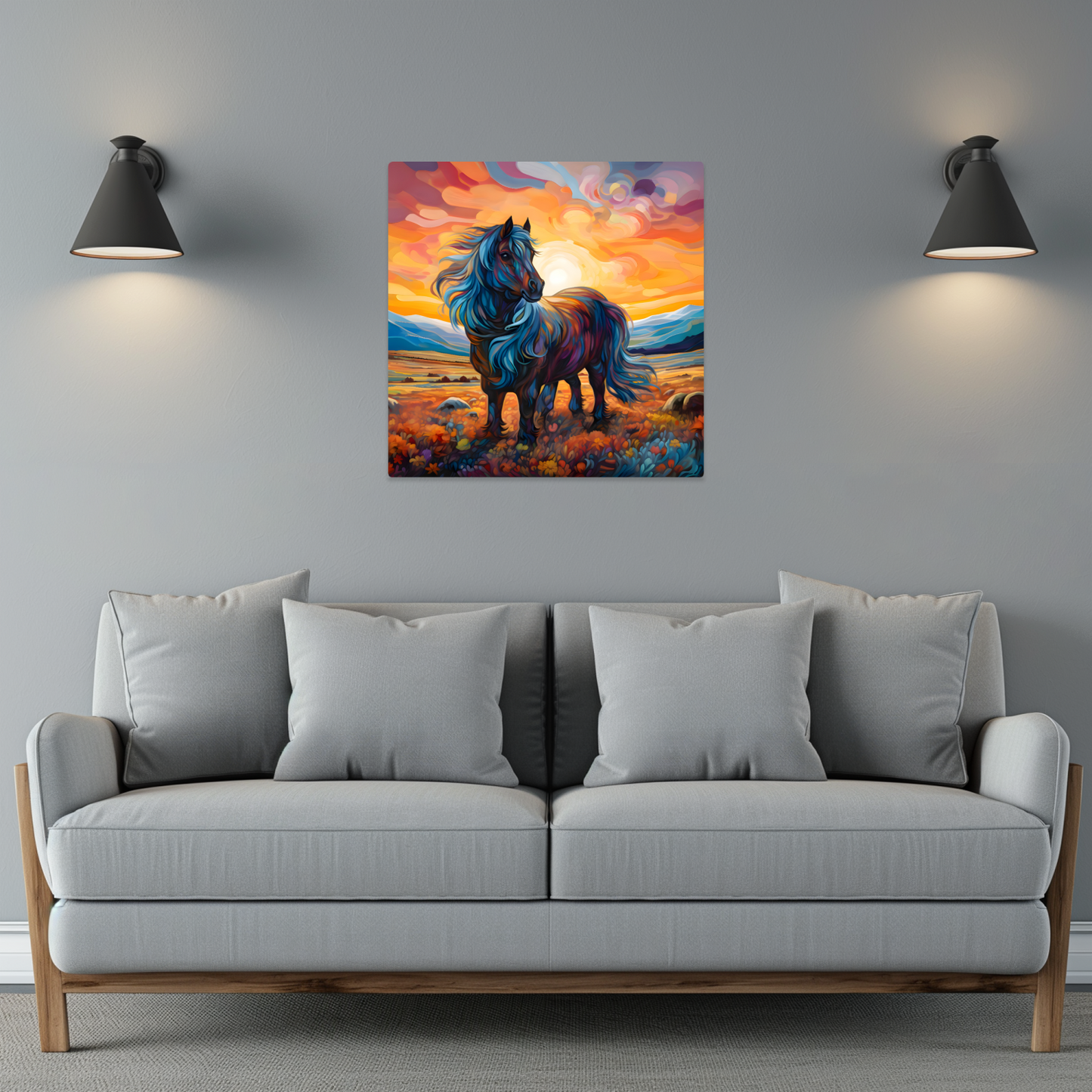 Shetland Pony Premium Square Aluminum Prints