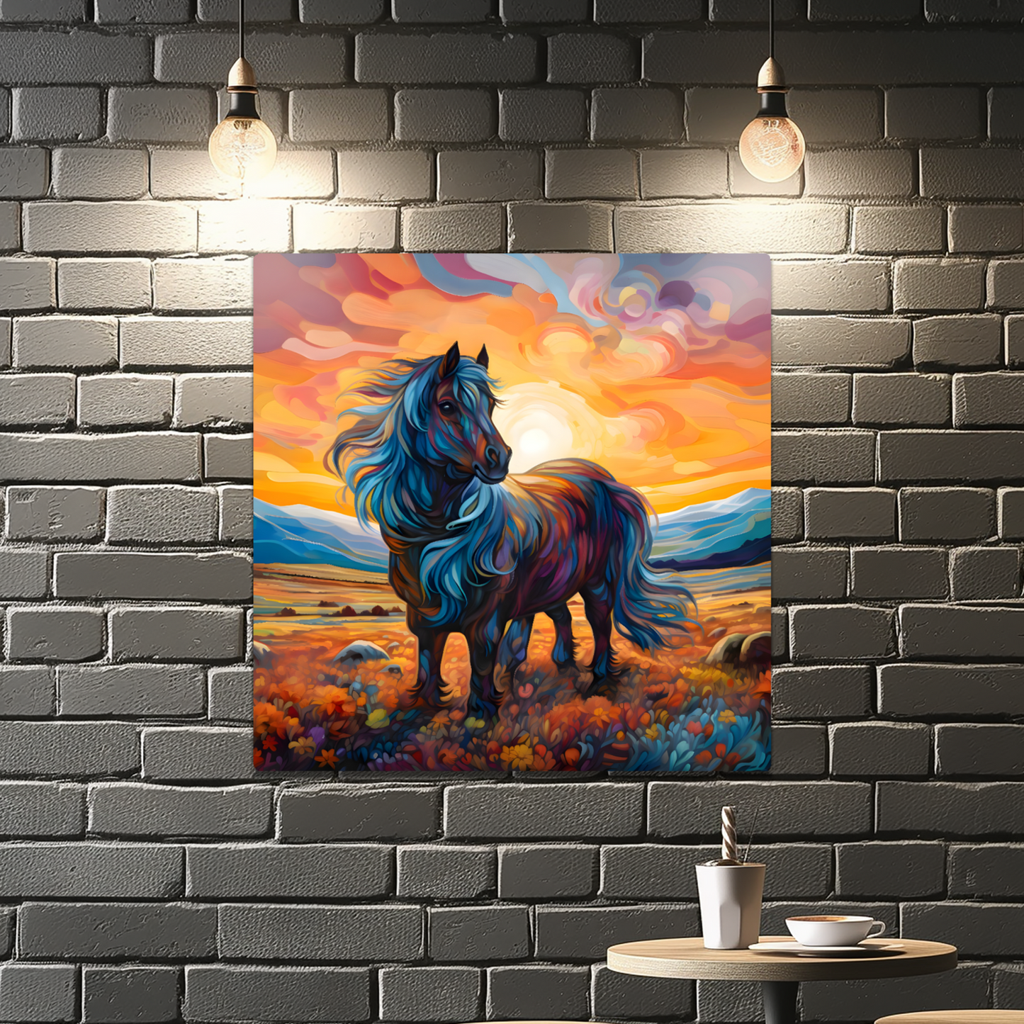 Shetland Pony Premium Square Aluminum Prints