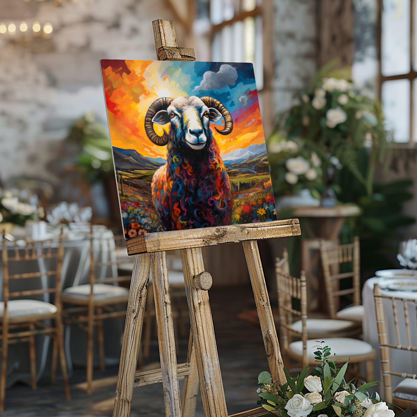 Black Faced Sheep Premium Square Aluminum Prints