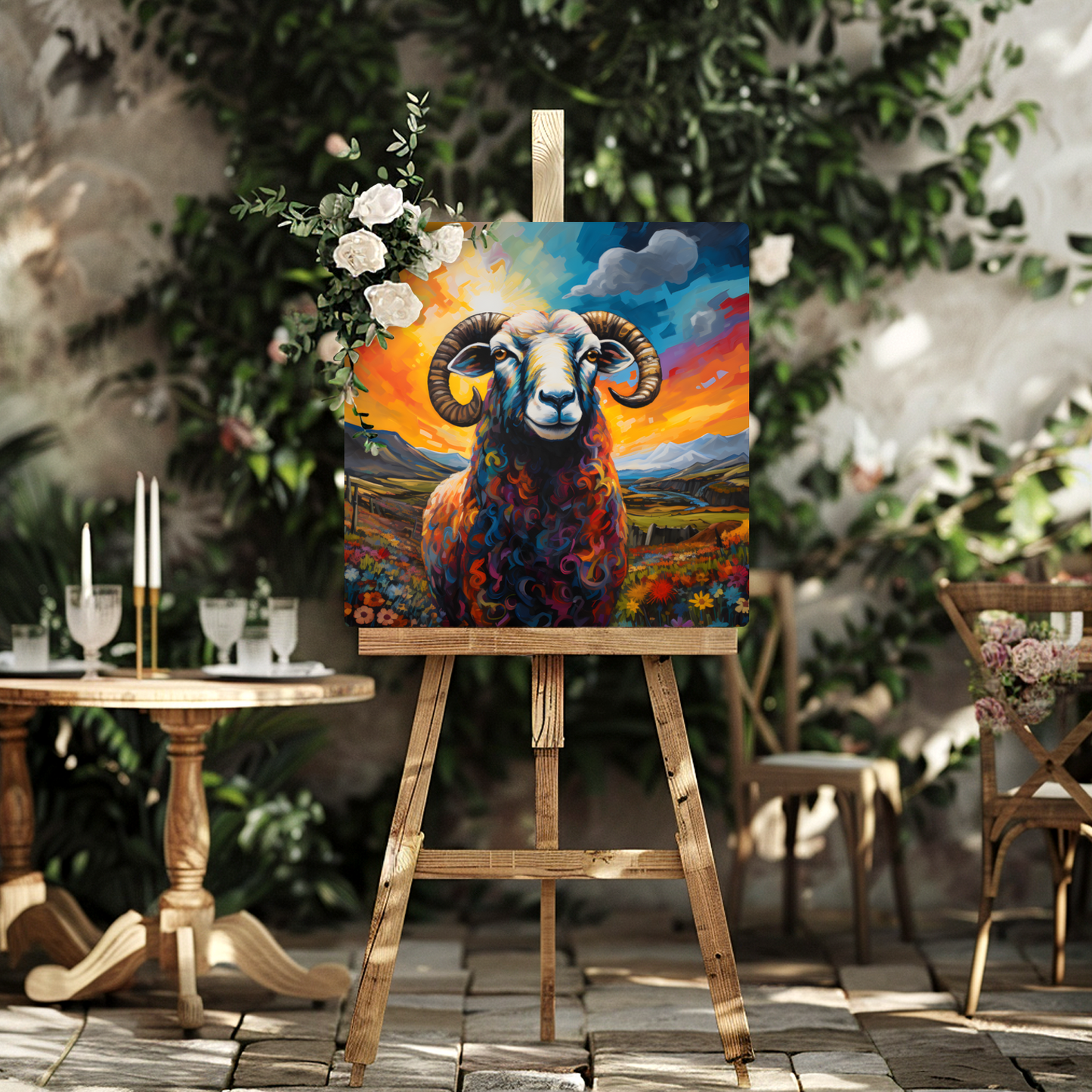 Black Faced Sheep Premium Square Aluminum Prints