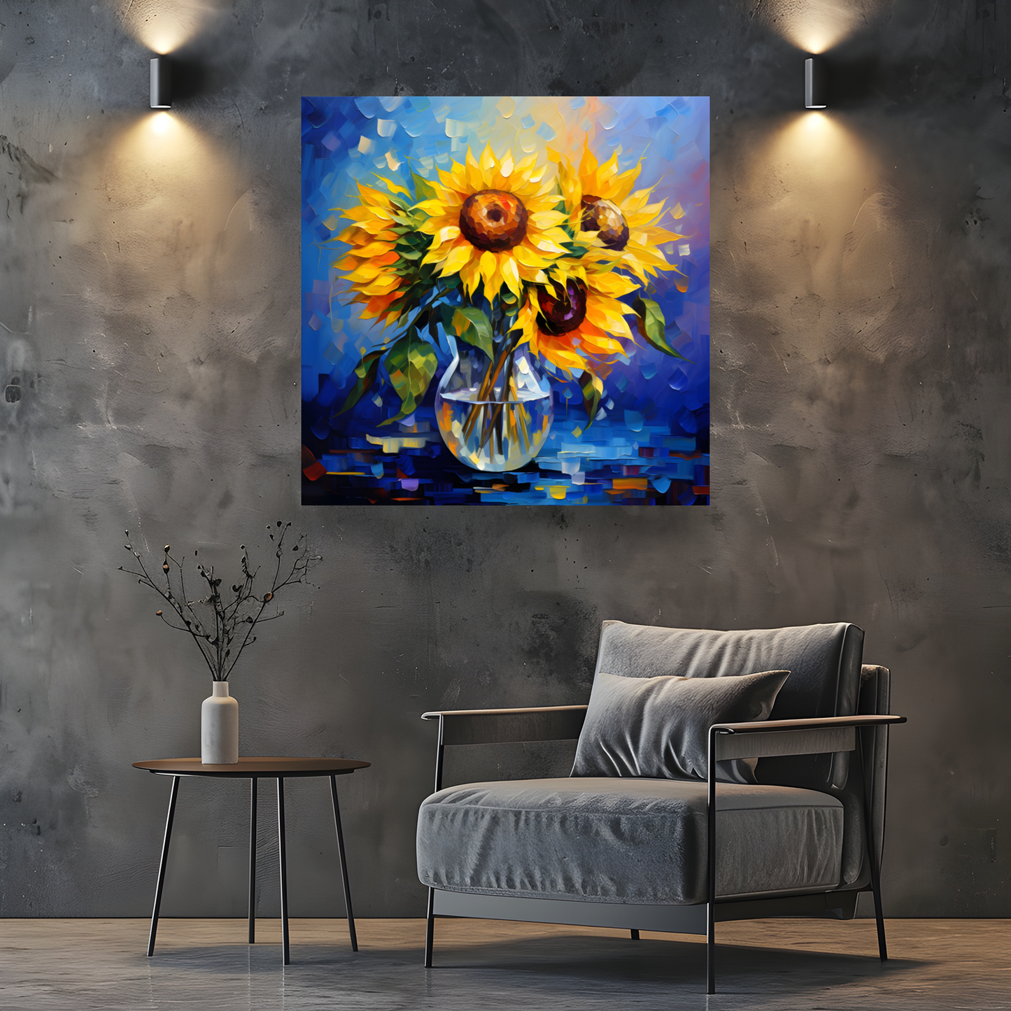 Azure Embrace  Deluxe Box Square Canvas Prints