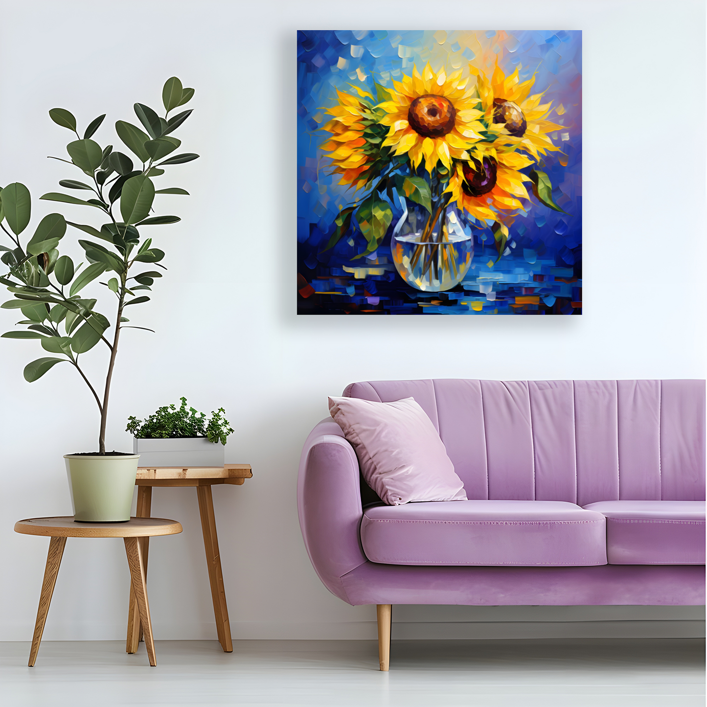 Azure Embrace  Deluxe Box Square Canvas Prints