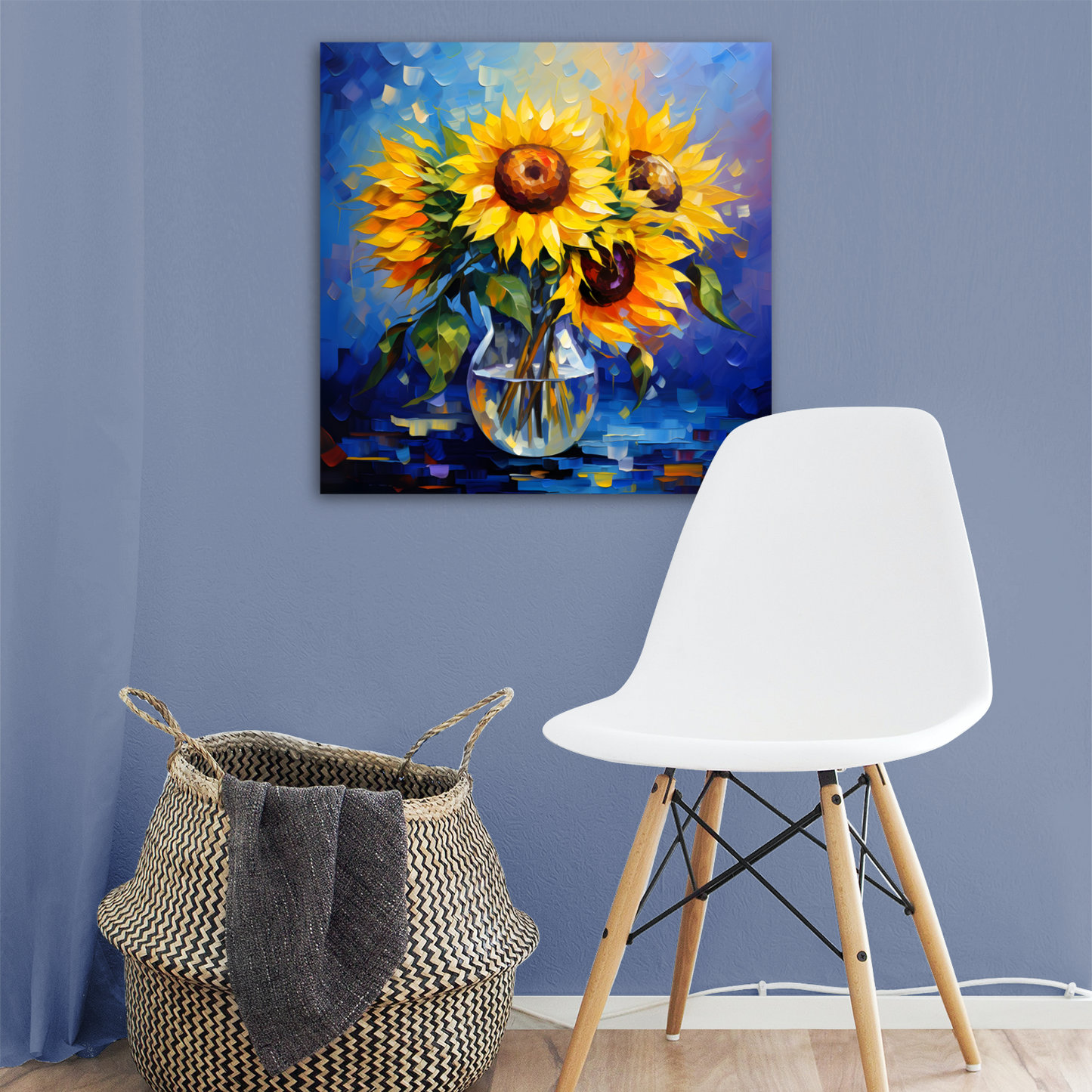 Azure Embrace  Deluxe Box Square Canvas Prints