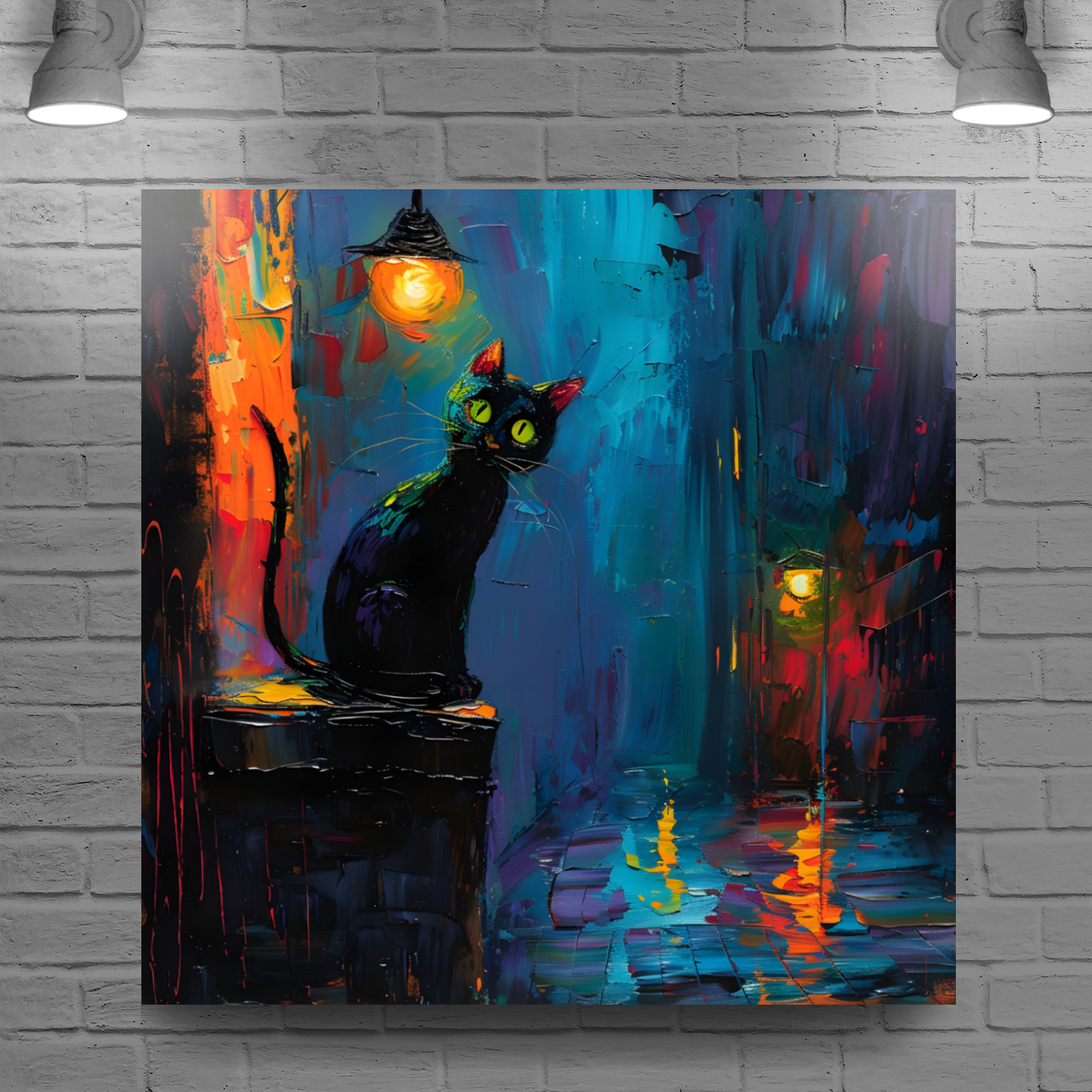 Nocturnal Guardian  Deluxe Box Square Canvas Prints