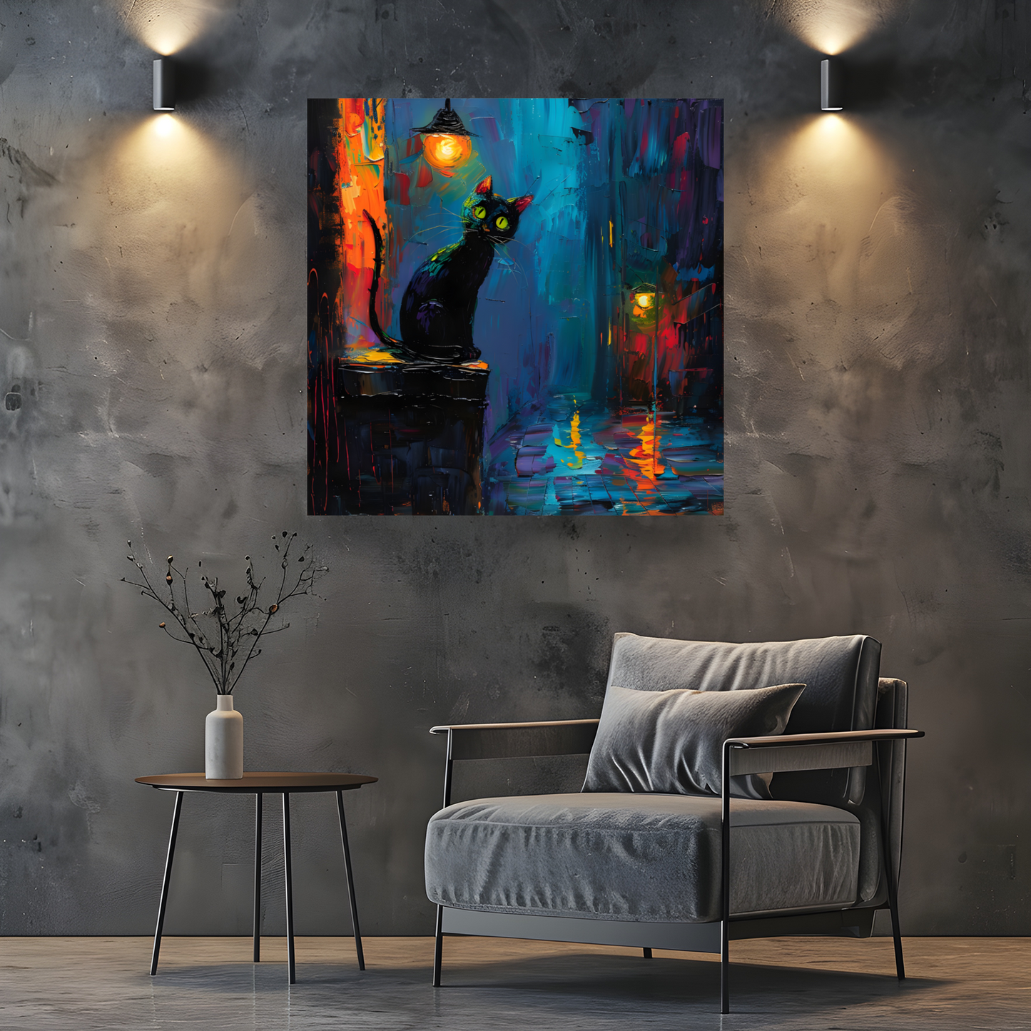 Nocturnal Guardian  Deluxe Box Square Canvas Prints