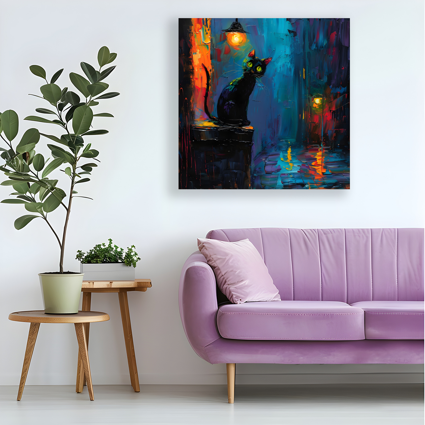 Nocturnal Guardian  Deluxe Box Square Canvas Prints