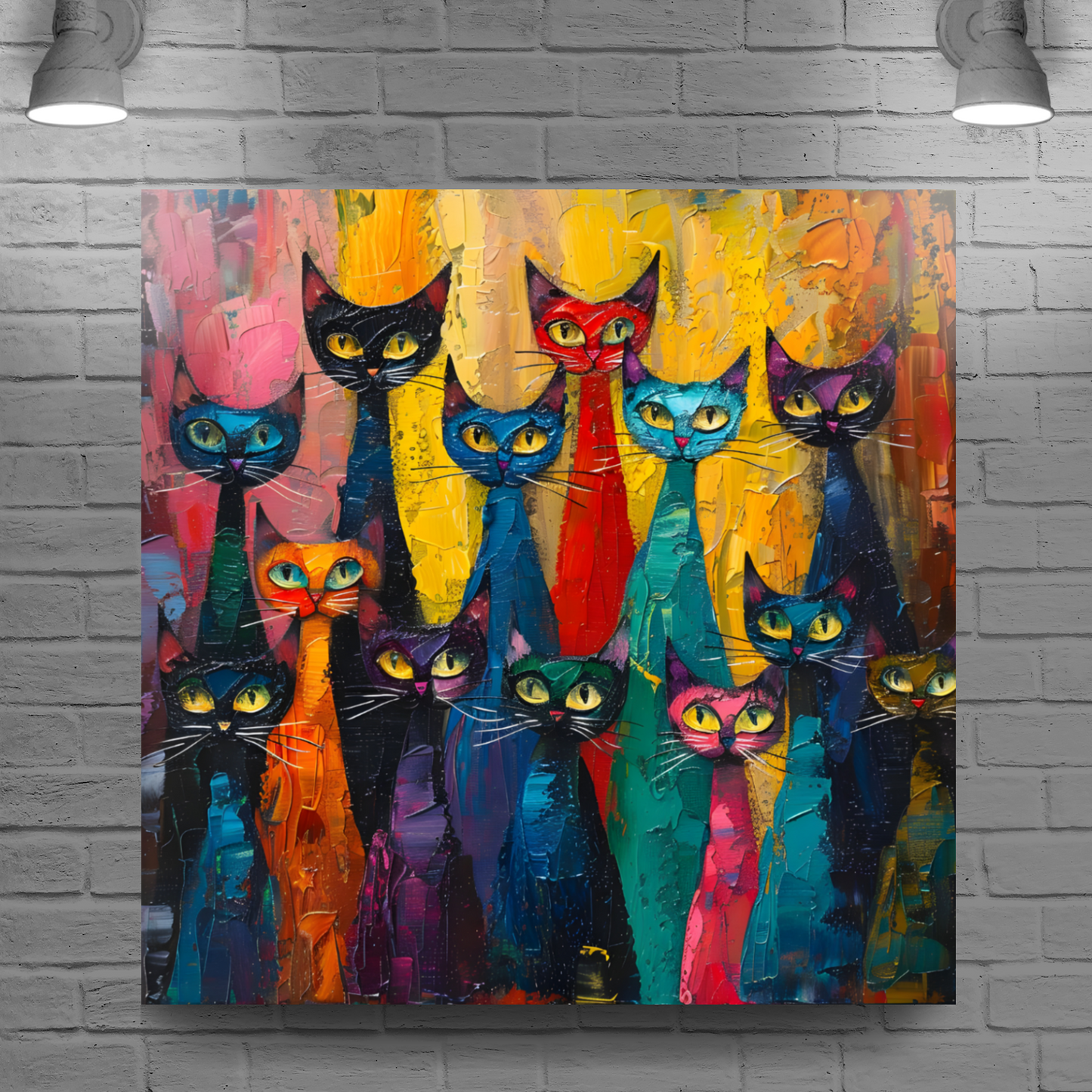 Council of Whiskers  Deluxe Box Square Canvas Prints