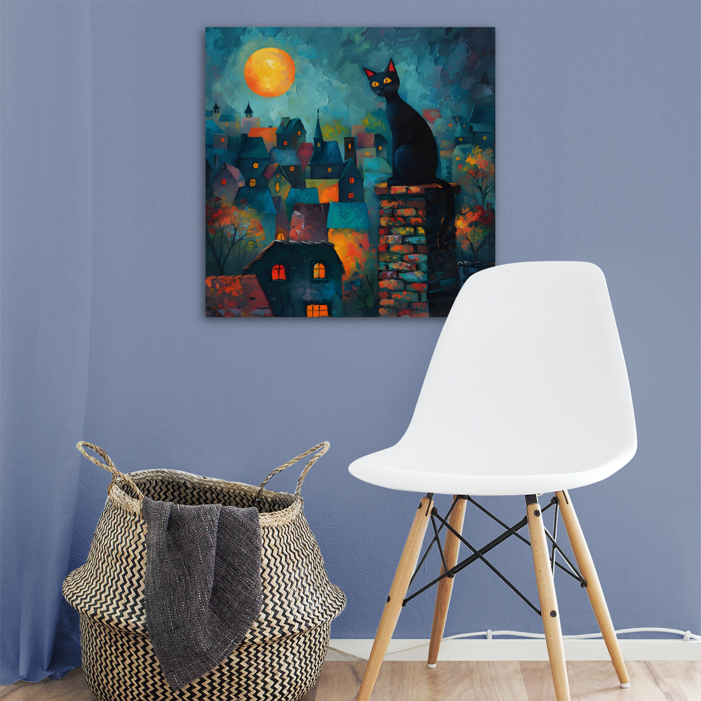 Twilight Over Rooftops  Deluxe Box Square Canvas Prints