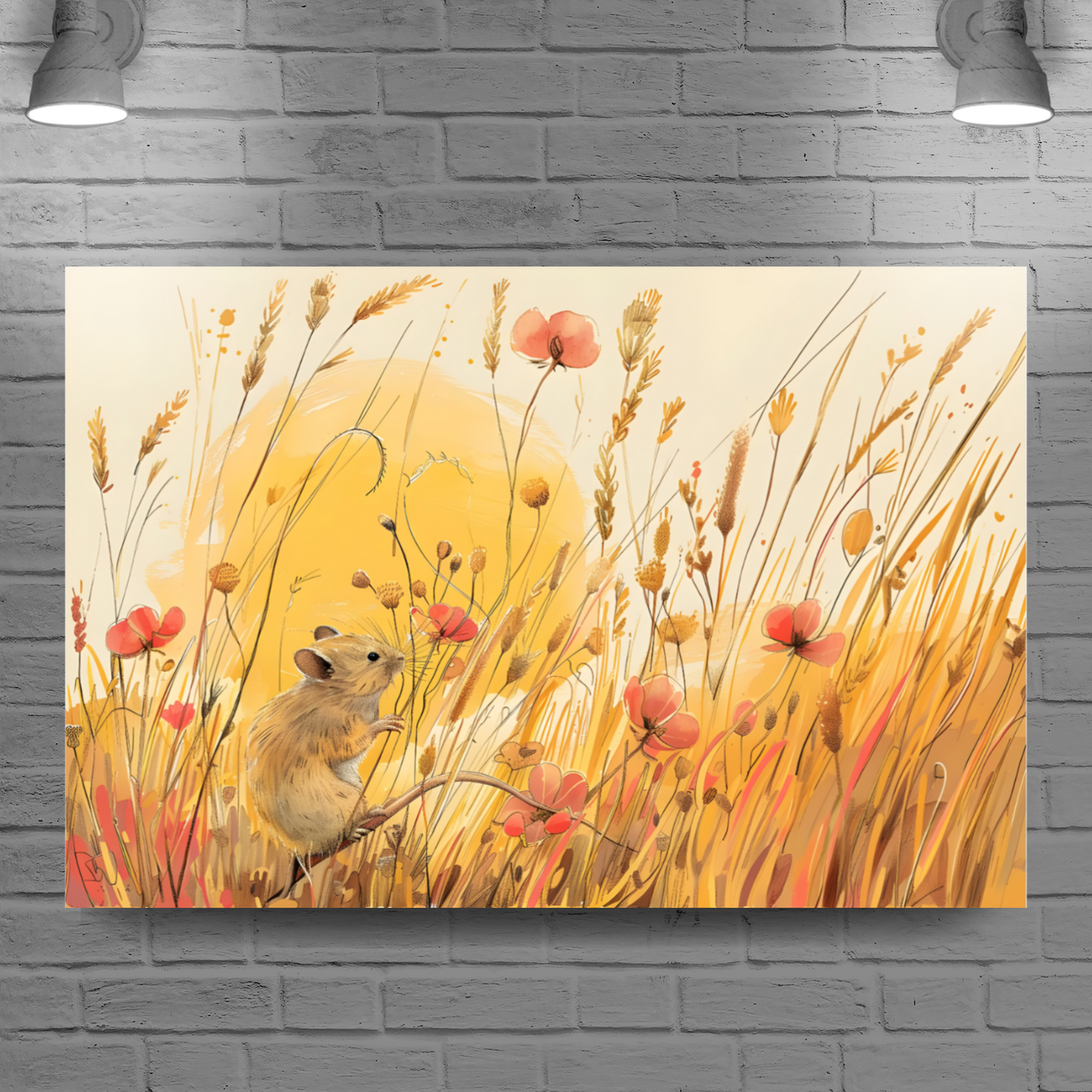 Meadow Mouse  Deluxe Box Landscape Canvas Prints