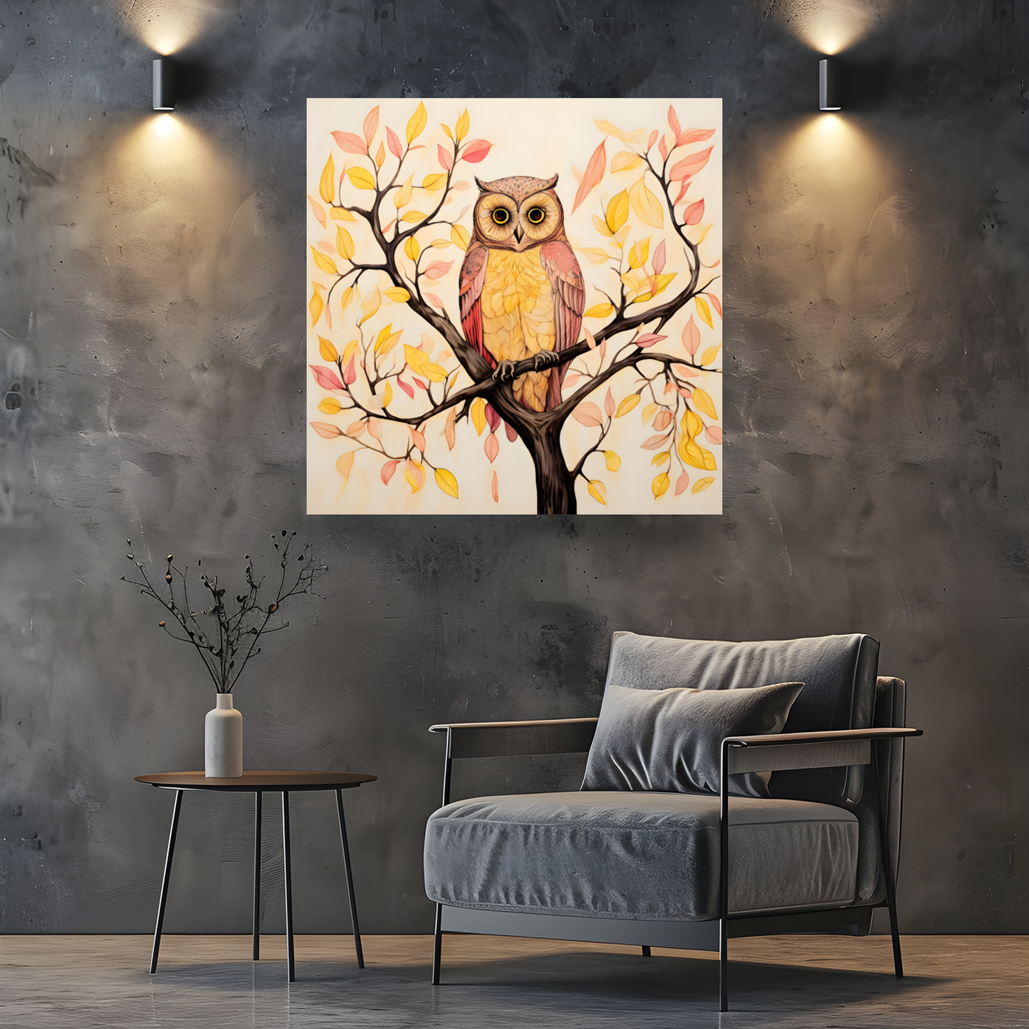 Owls Perch  Deluxe Box Square Canvas Prints