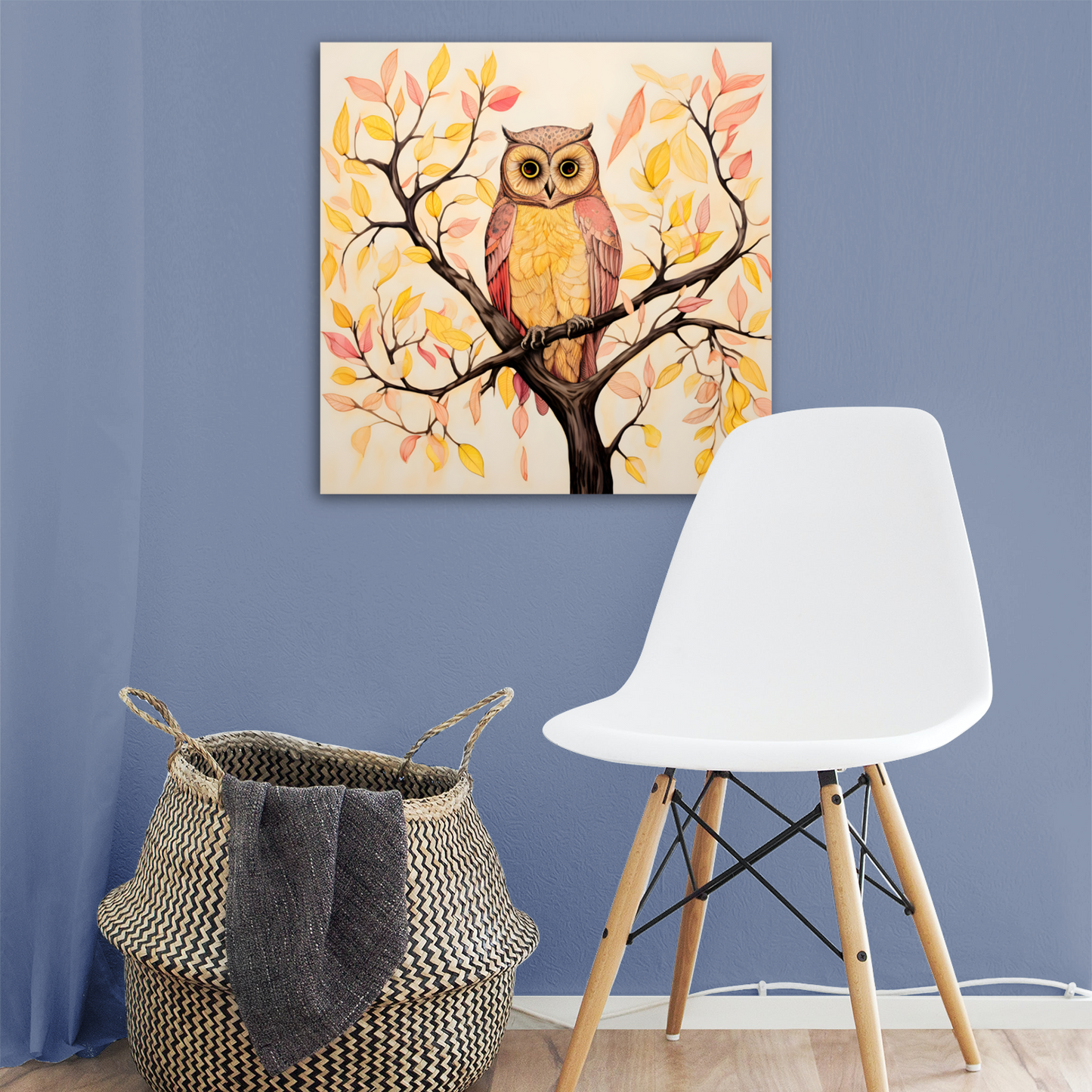 Owls Perch  Deluxe Box Square Canvas Prints