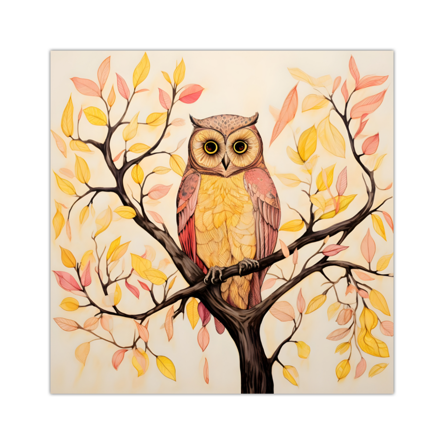 Owls Perch  Deluxe Box Square Canvas Prints