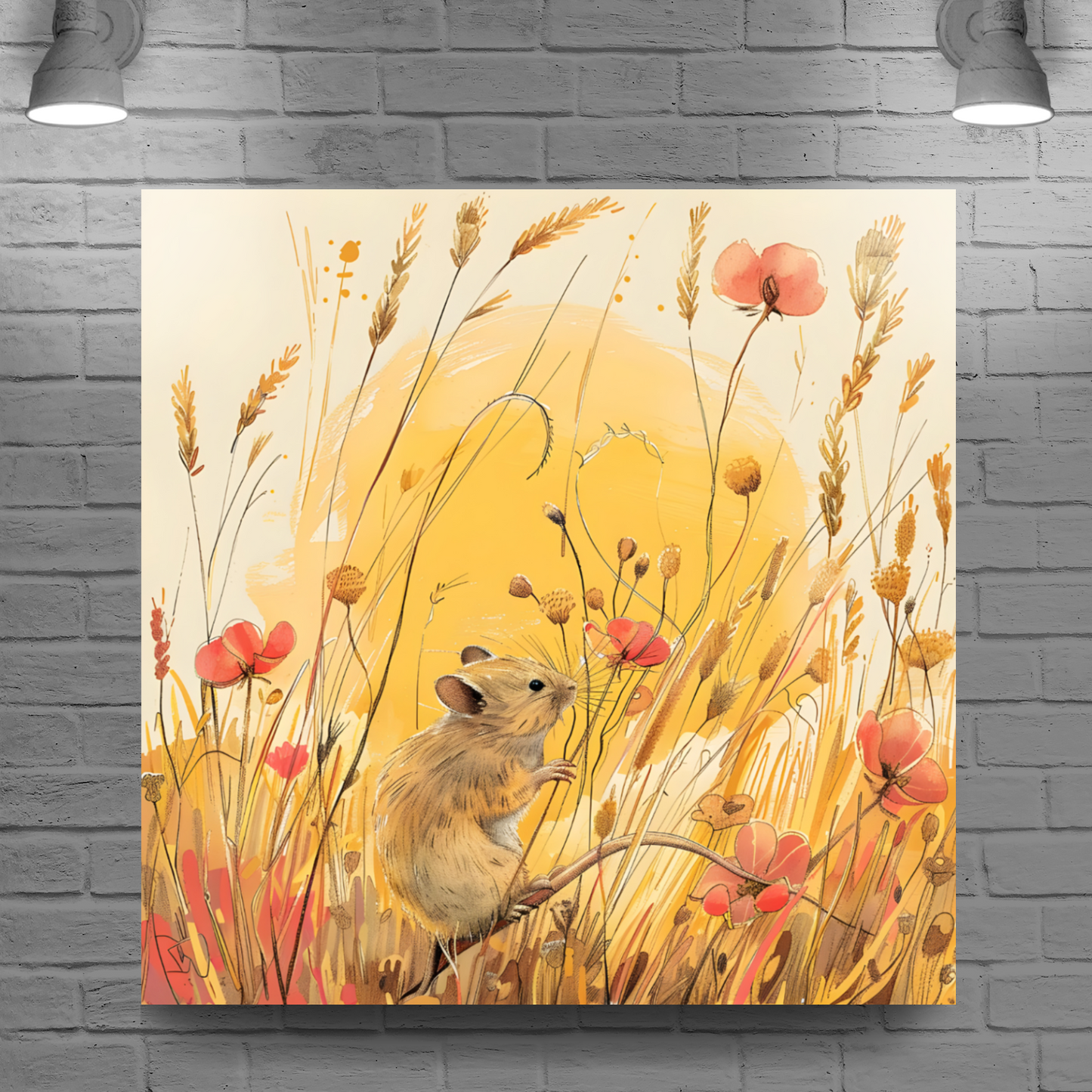 Meadow Mouse  Deluxe Box Square Canvas Prints