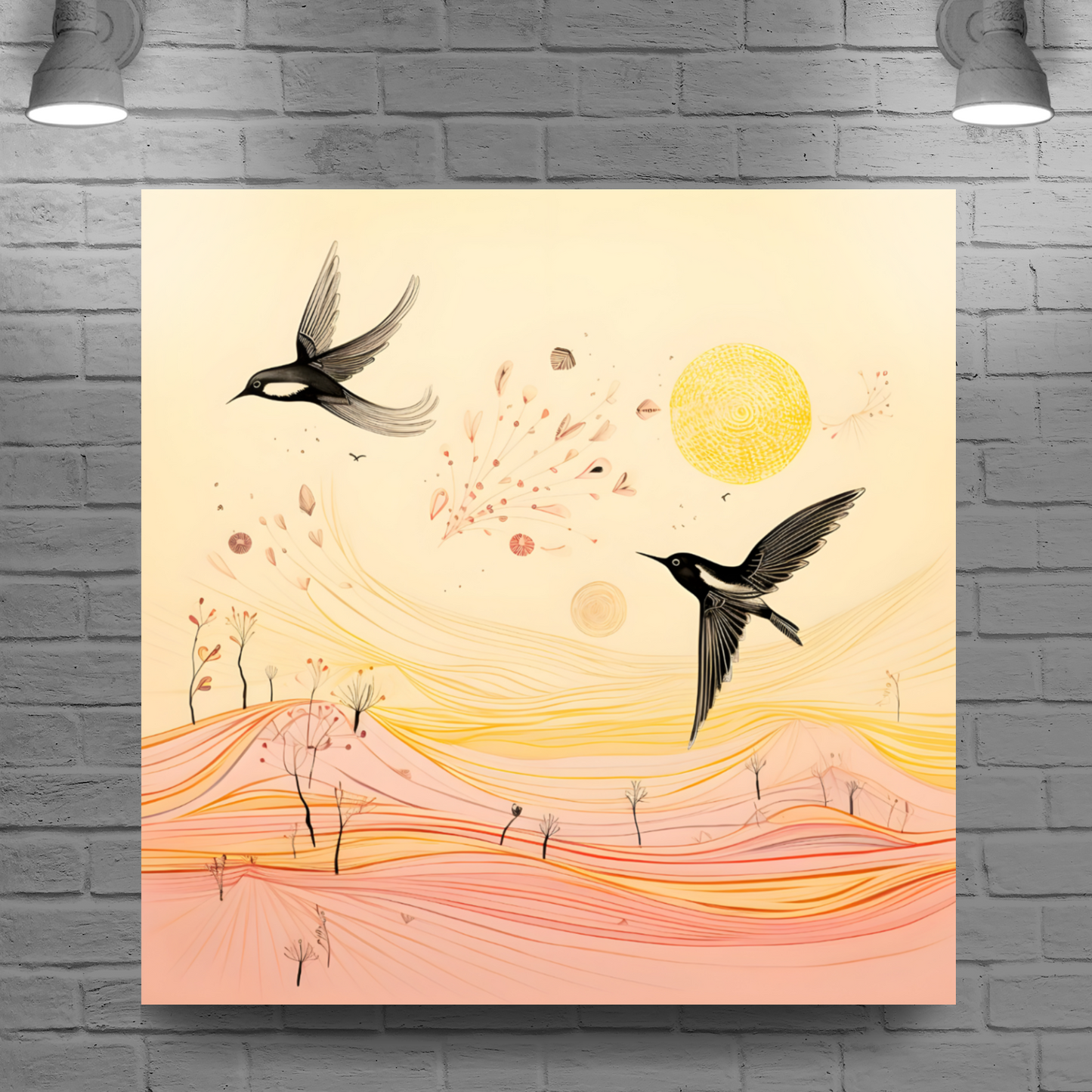 Harmony Of Swifts  Deluxe Box Square Canvas Prints