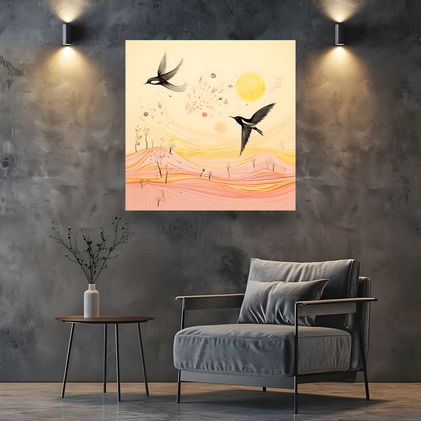 Harmony Of Swifts  Deluxe Box Square Canvas Prints