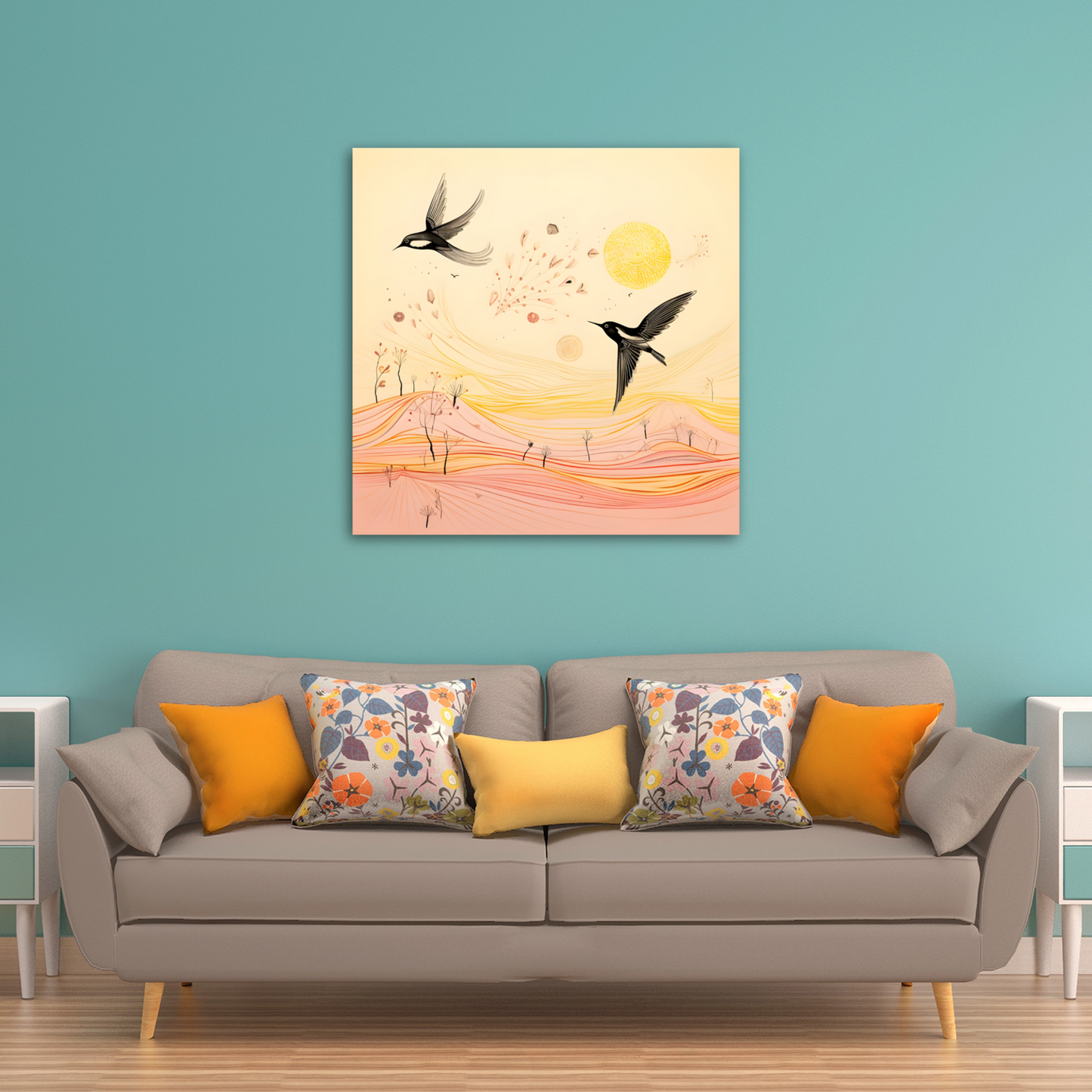 Harmony Of Swifts  Deluxe Box Square Canvas Prints