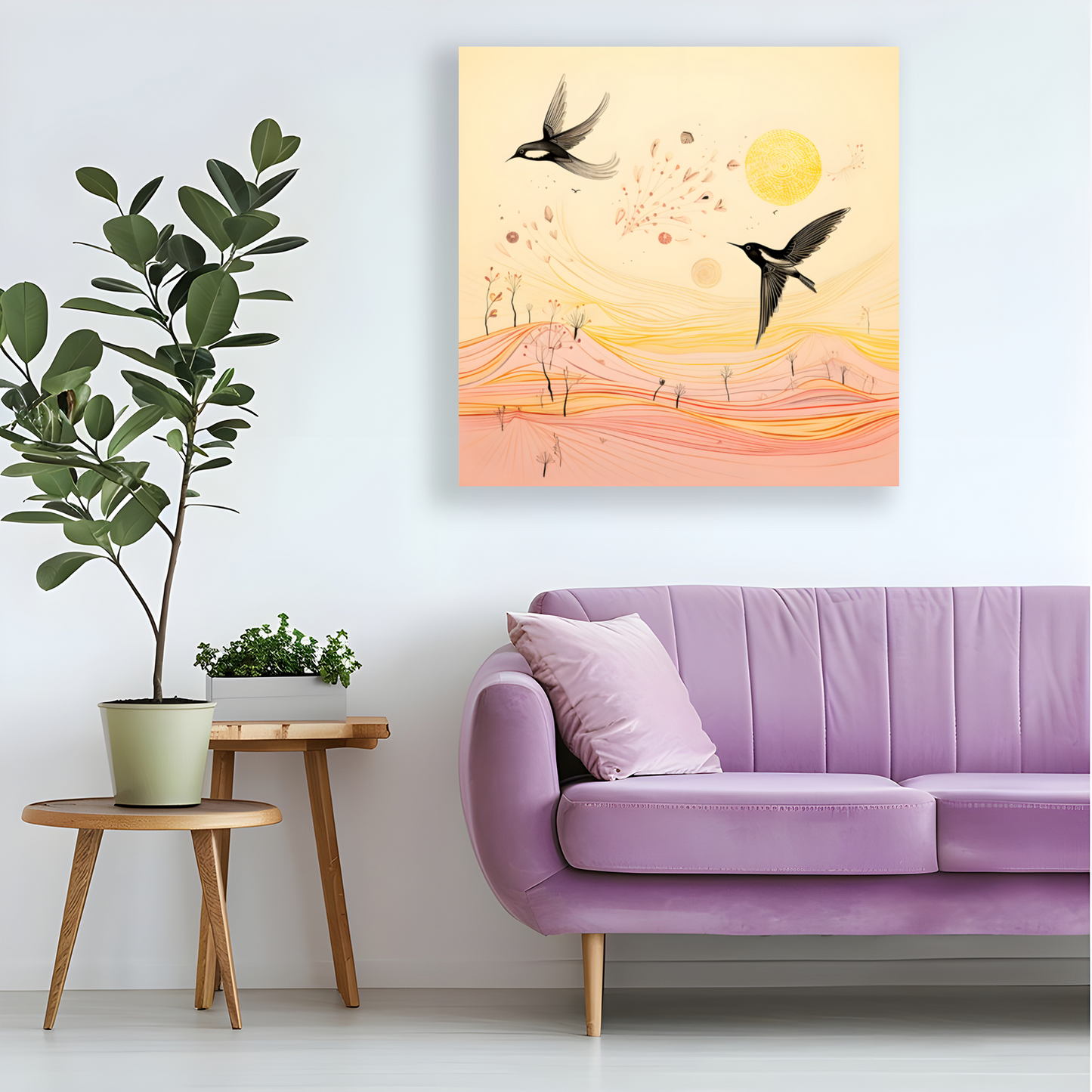 Harmony Of Swifts  Deluxe Box Square Canvas Prints