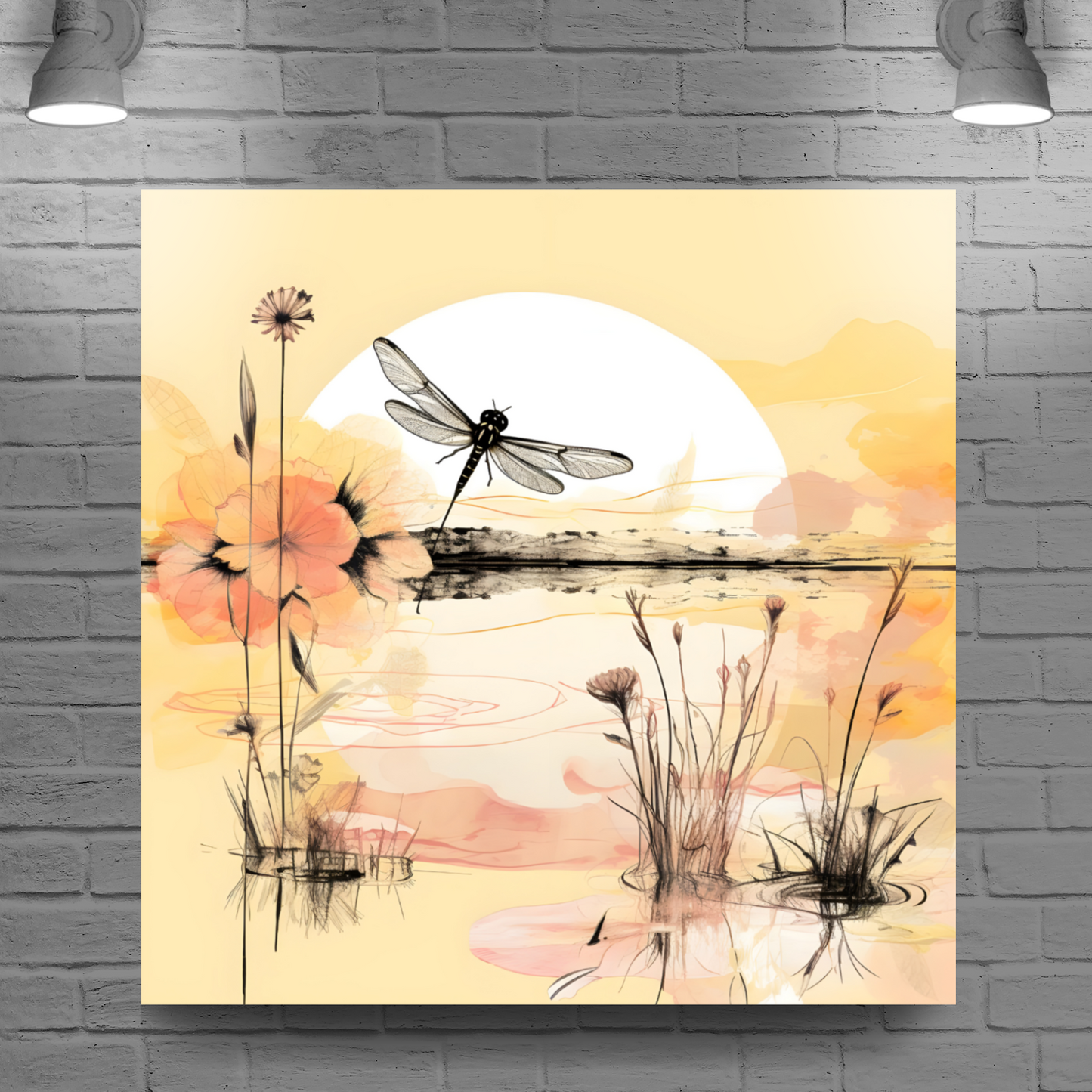 Dragonfly Reflections  Deluxe Box Square Canvas Prints