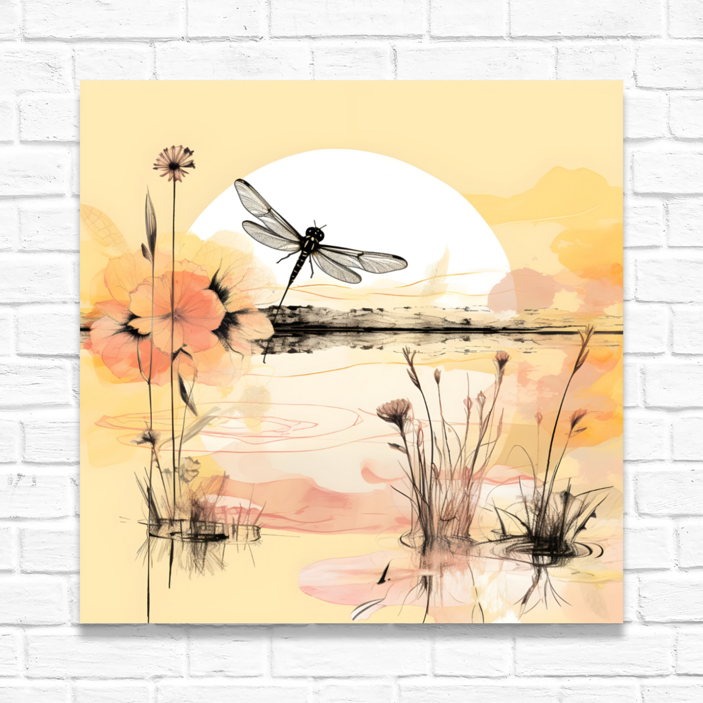 Dragonfly Reflections  Deluxe Box Square Canvas Prints