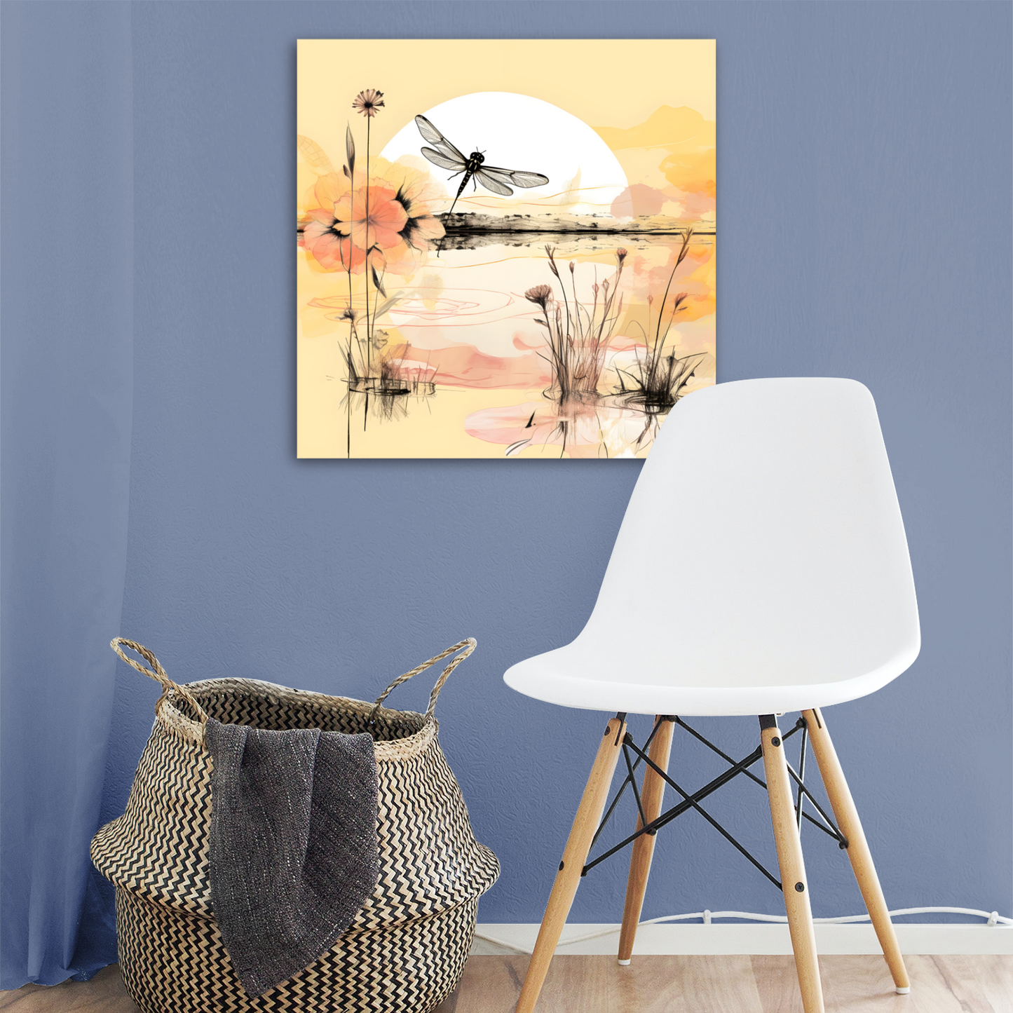 Dragonfly Reflections  Deluxe Box Square Canvas Prints