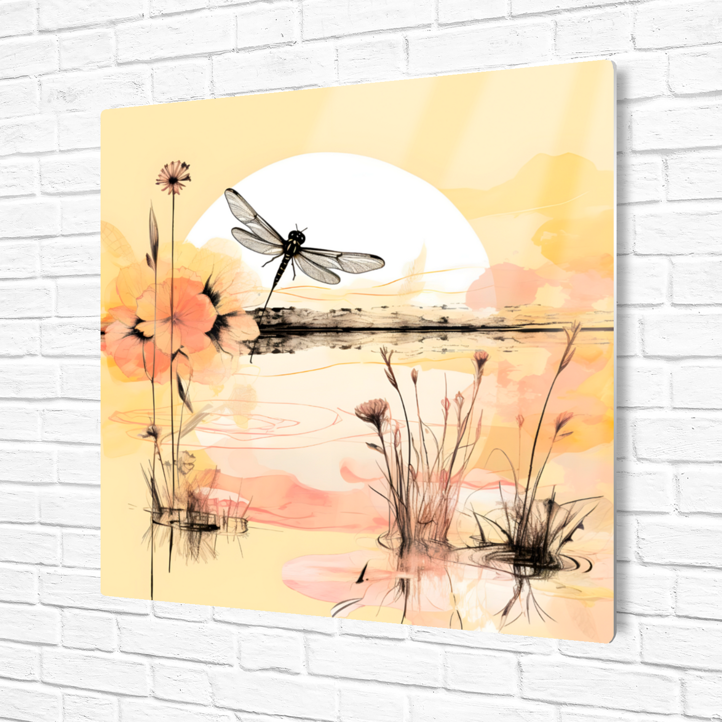 Dragonfly Reflections Premium Square Aluminum Prints