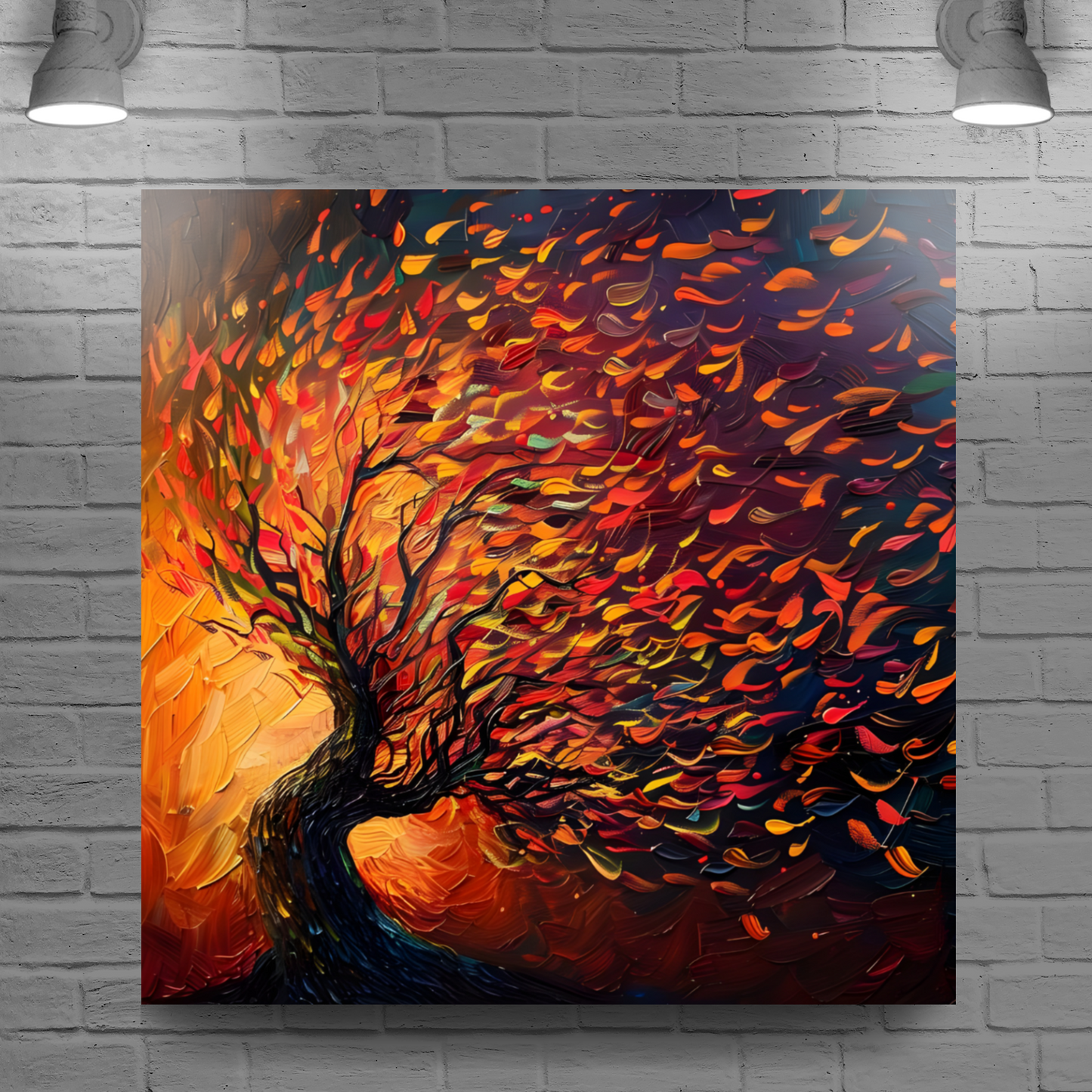 Tree of Life Fiery Elegance Deluxe Box Canvas Prints Square