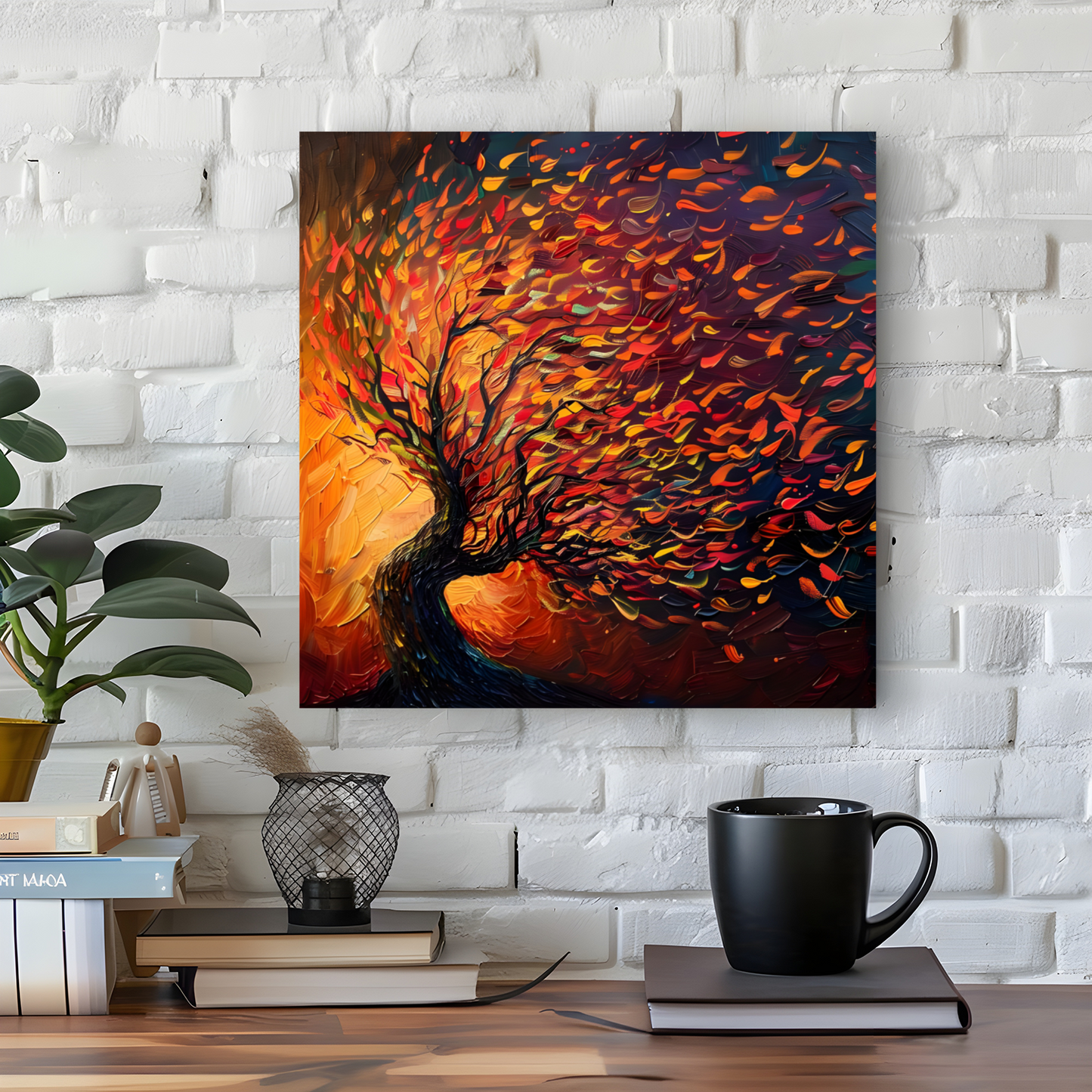 Tree of Life Fiery Elegance Deluxe Box Canvas Prints Square