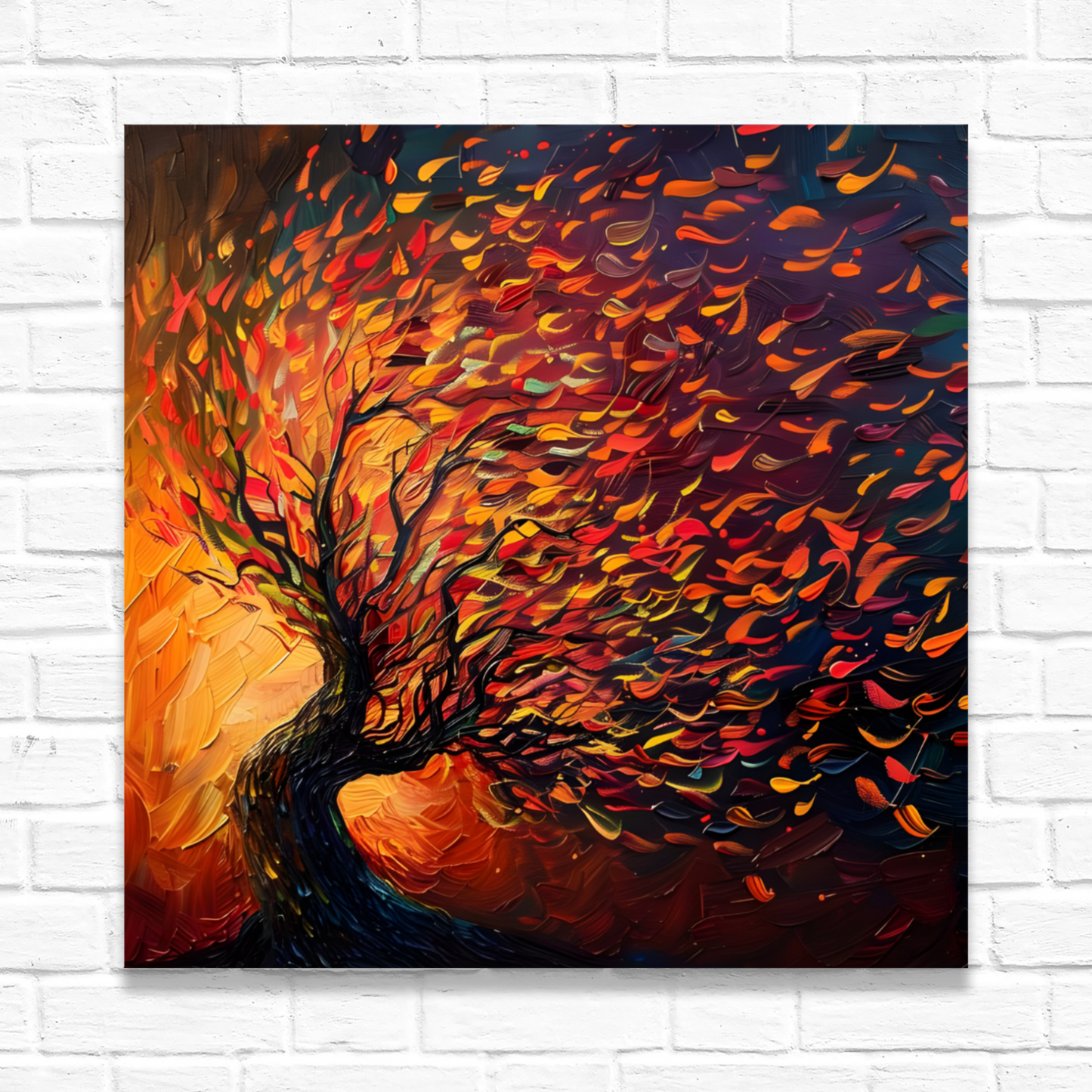 Tree of Life Fiery Elegance Deluxe Box Canvas Prints Square