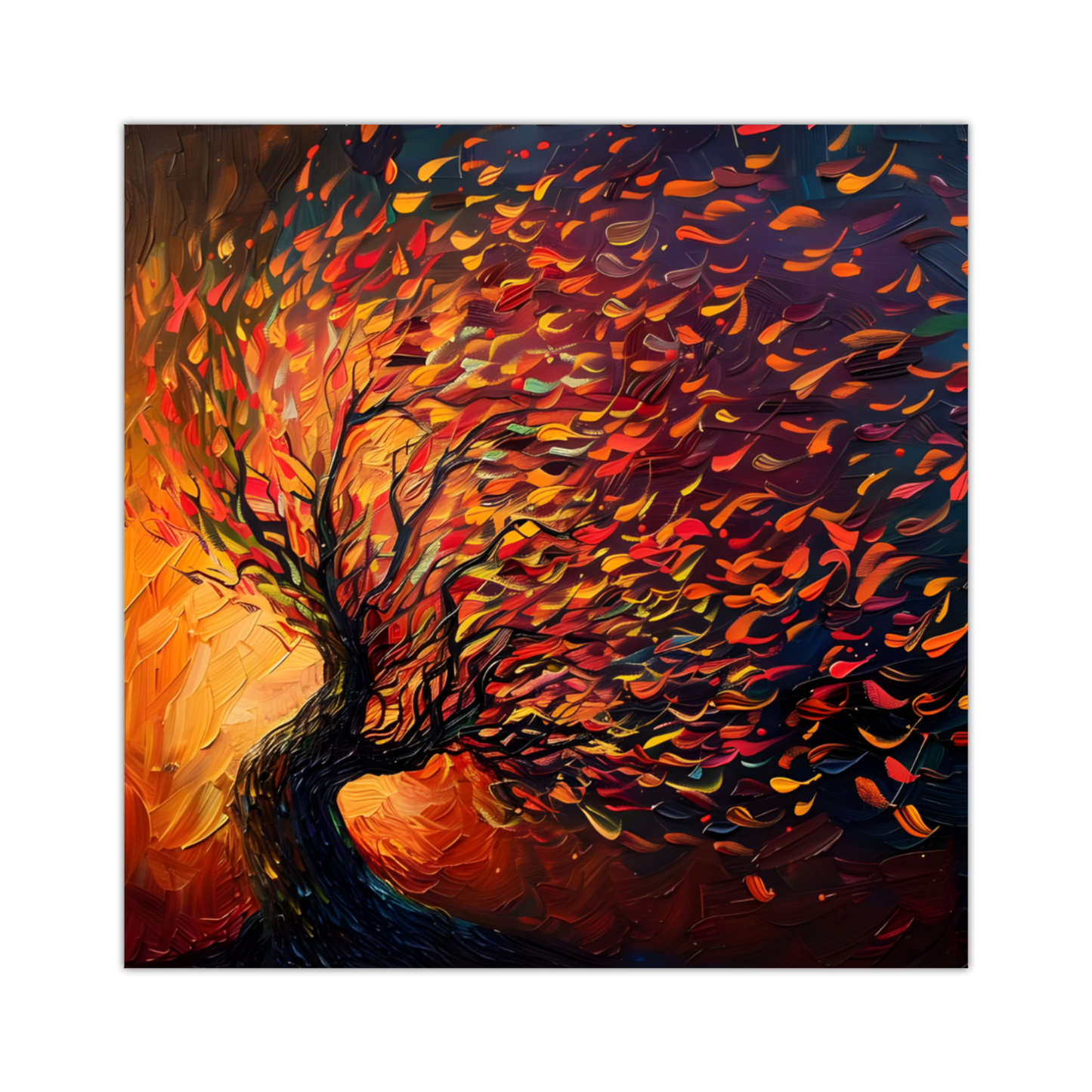 Tree of Life Fiery Elegance Deluxe Box Canvas Prints Square