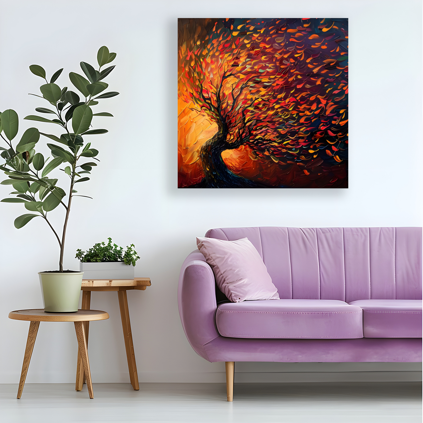 Tree of Life Fiery Elegance Deluxe Box Canvas Prints Square