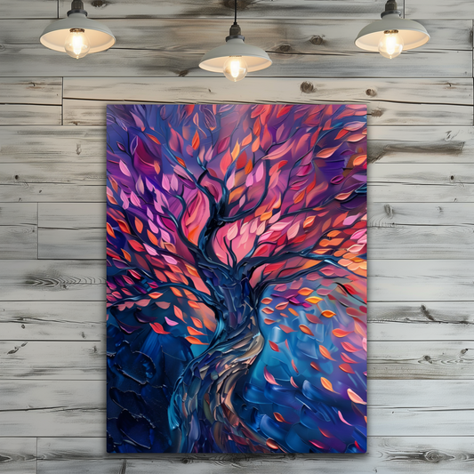 Tree of Life Autumn Glow Premium Portrait Aluminum Prints