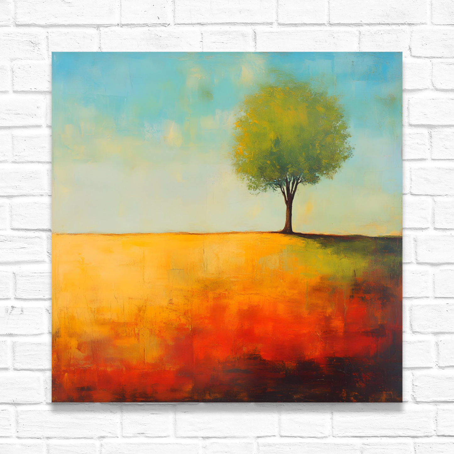 Lone Tree Serenity Deluxe Box Canvas Prints Square