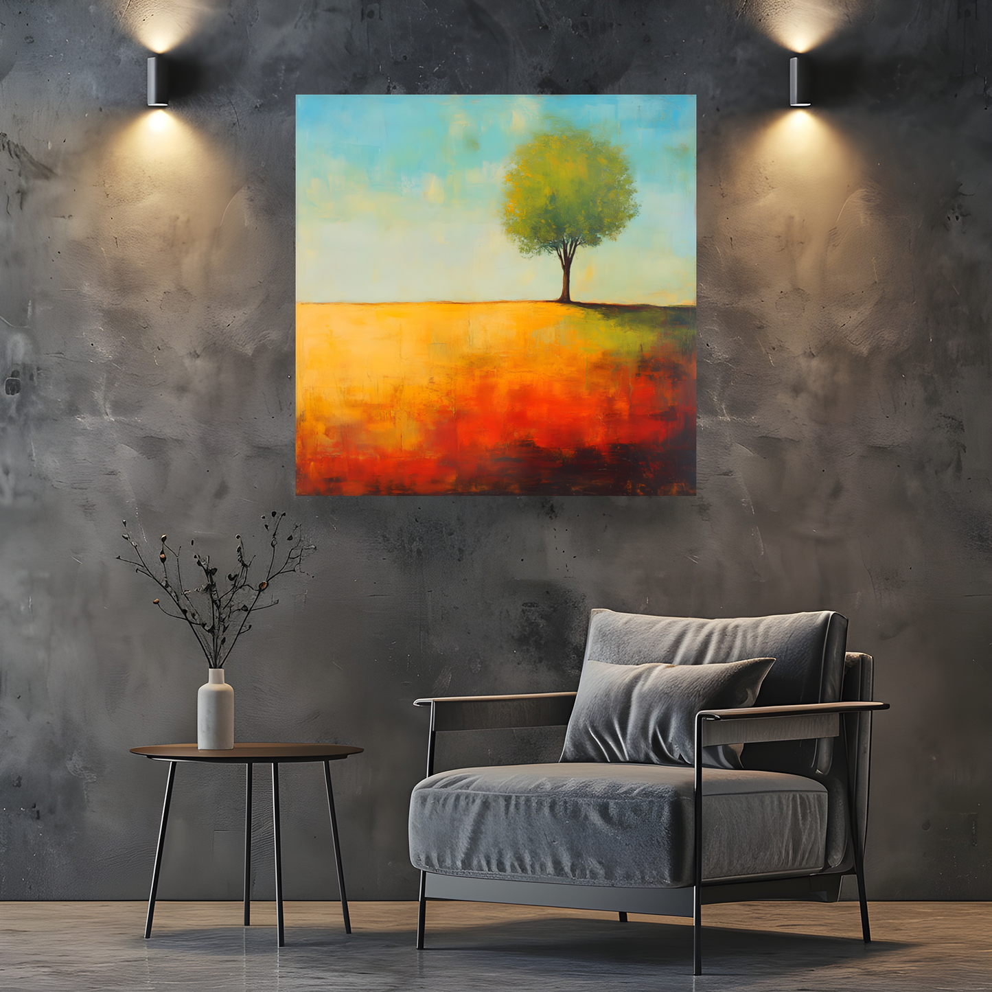 Lone Tree Serenity Deluxe Box Canvas Prints Square