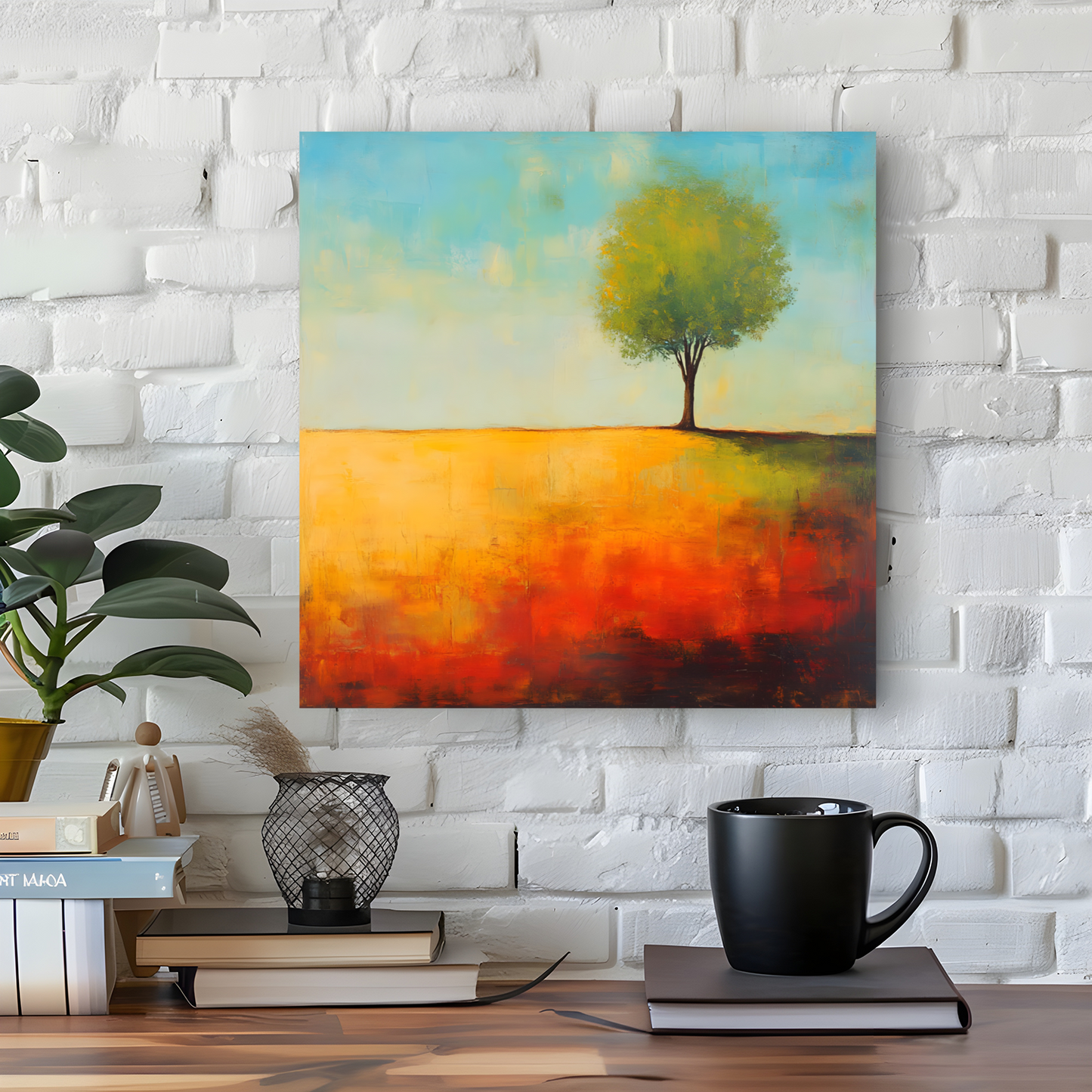 Lone Tree Serenity Deluxe Box Canvas Prints Square