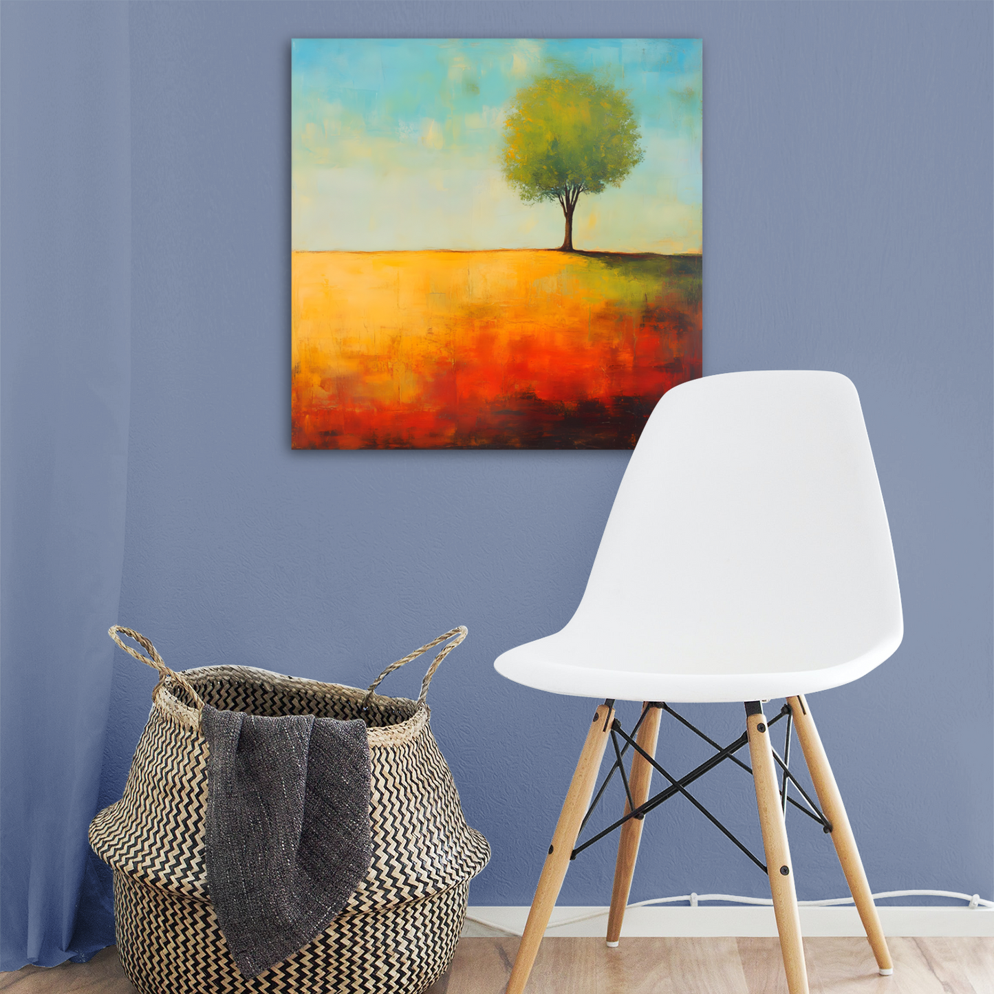 Lone Tree Serenity Deluxe Box Canvas Prints Square