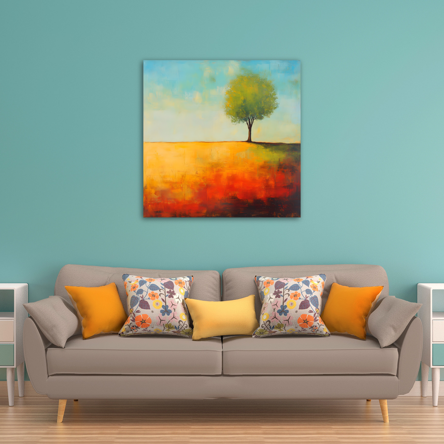 Lone Tree Serenity Deluxe Box Canvas Prints Square