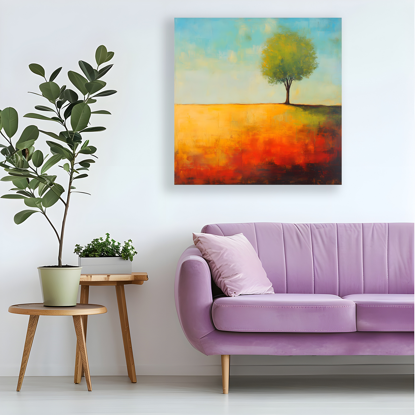 Lone Tree Serenity Deluxe Box Canvas Prints Square