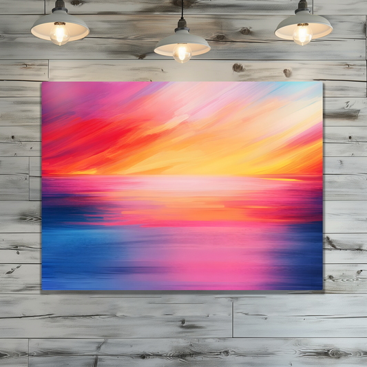 Vibrant Ocean Sunset Premium Landscape Aluminum Prints