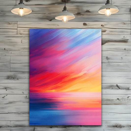 Vibrant Ocean Sunset Premium Portrait Aluminum Prints